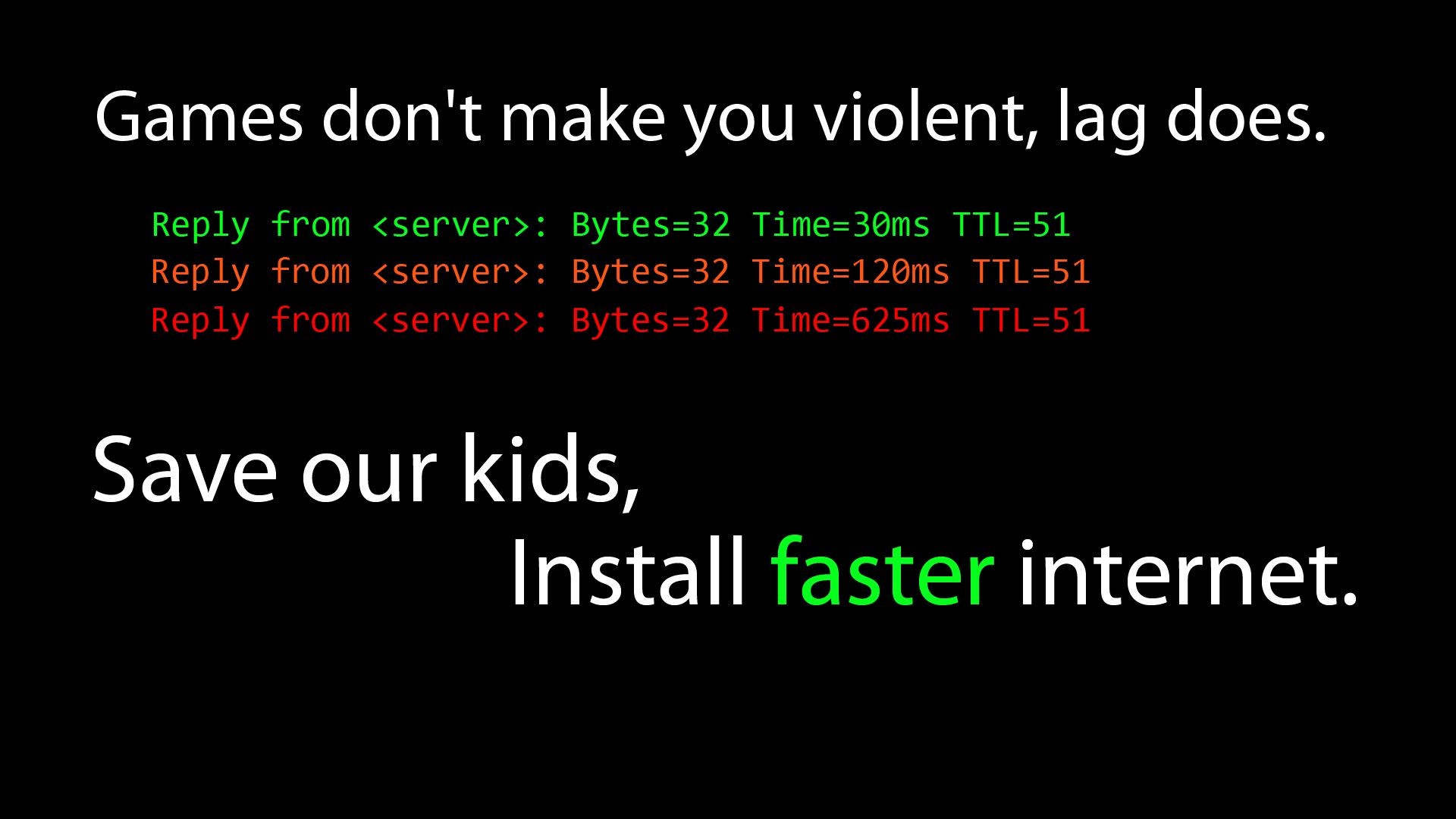 Games don't make you violent, lag does. HD Wallpaper
