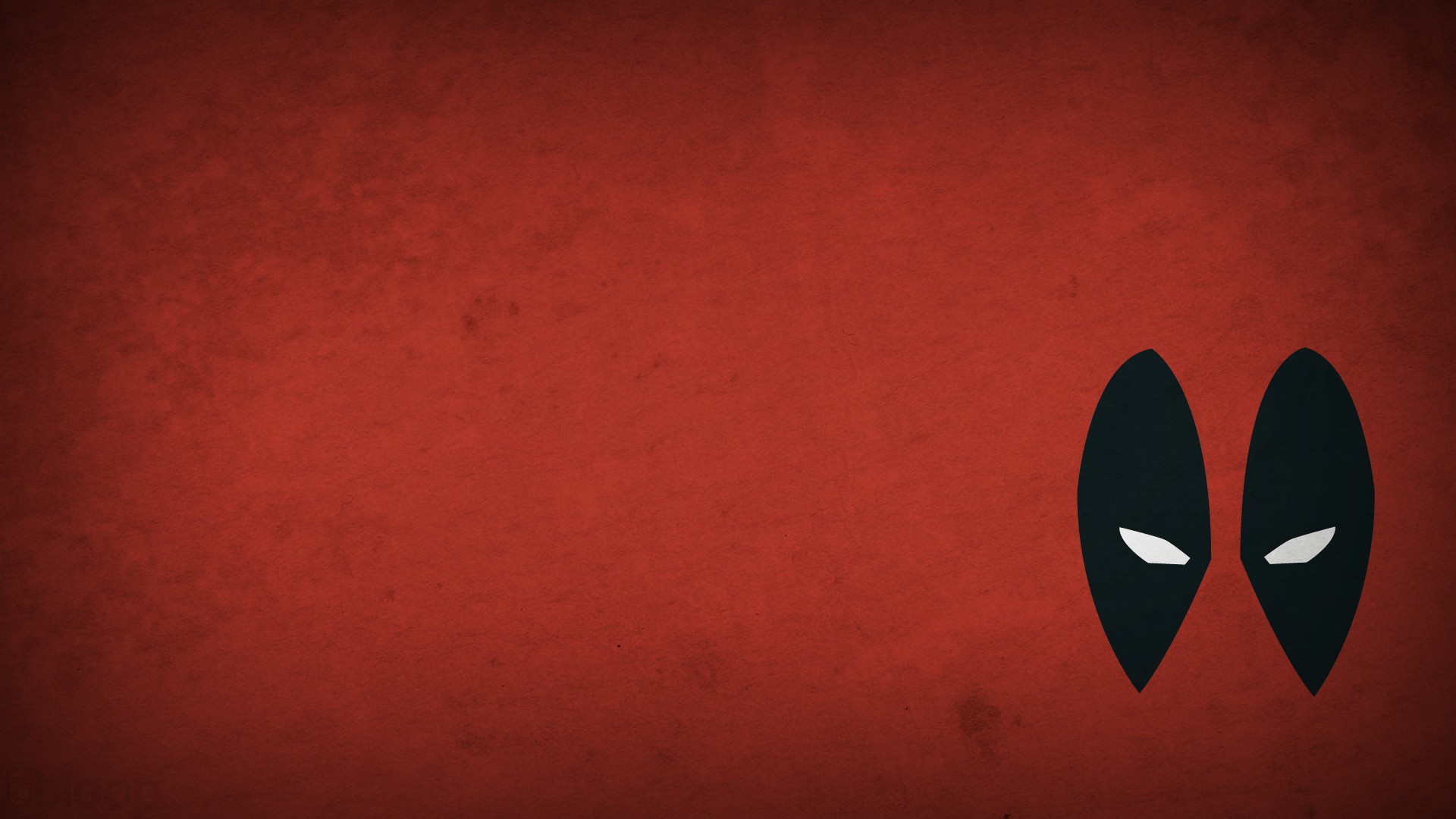 Deadpool Minimalist Mask on Red Background HD Wallpaper