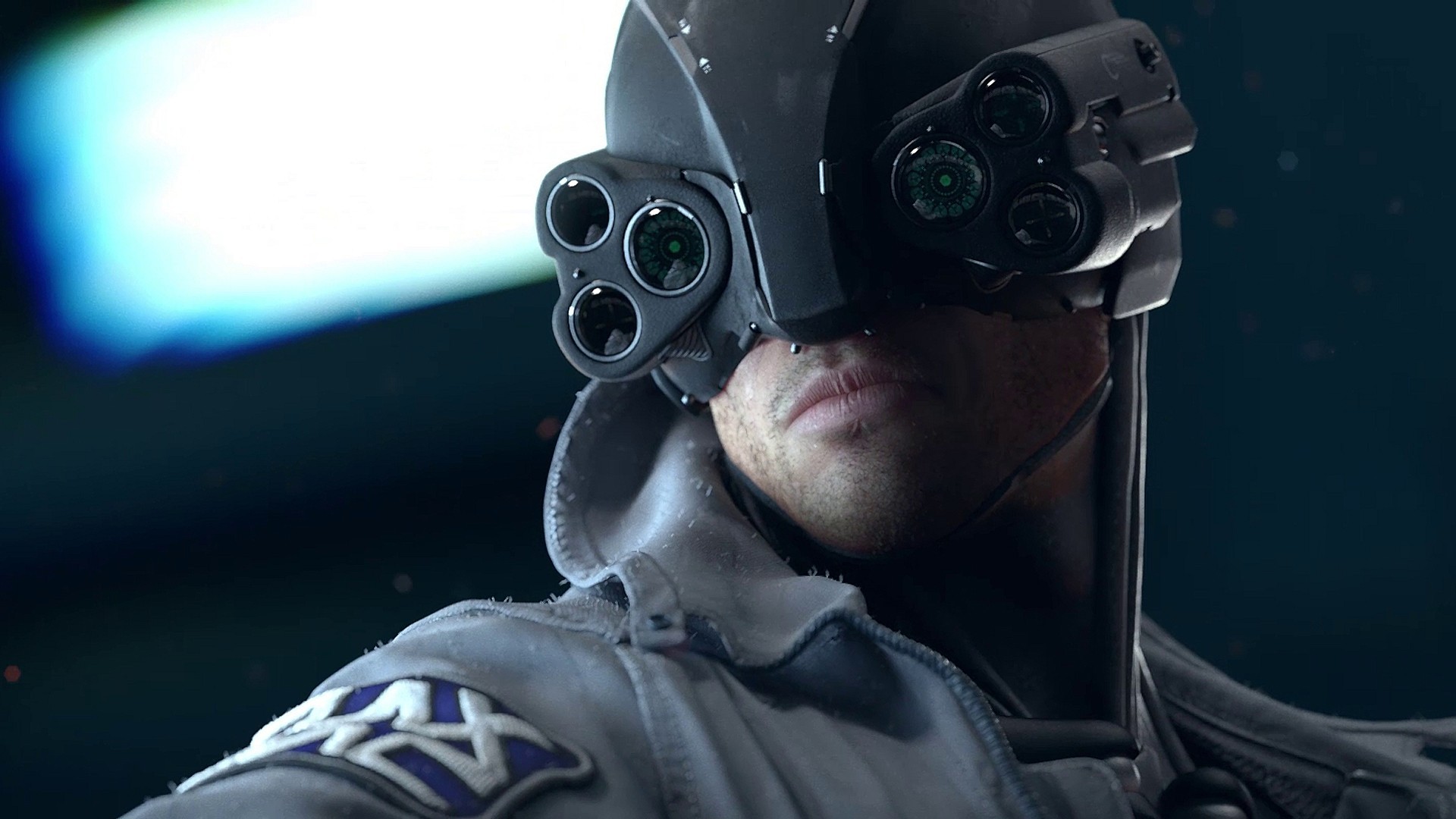 Cyberpunk 2077 character with futuristic visor HD Wallpaper