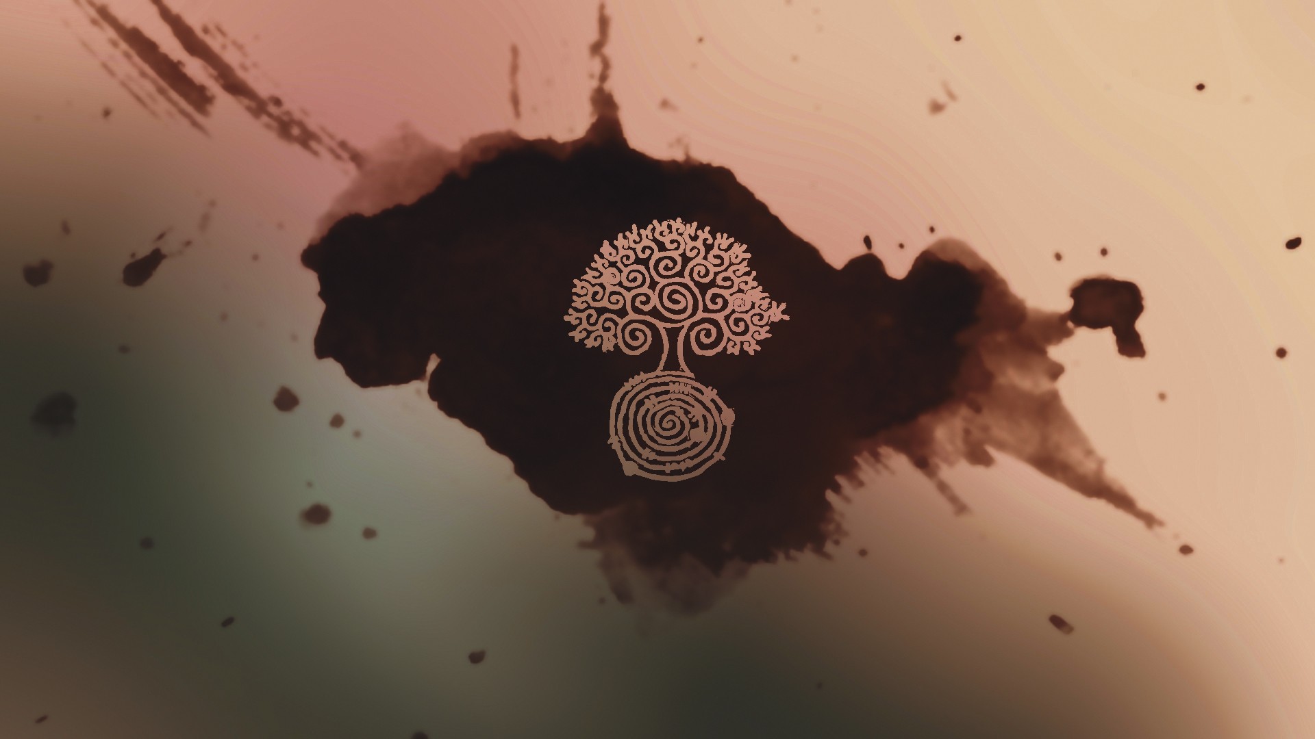 Tree of life with paint splatters HD Wallpaper