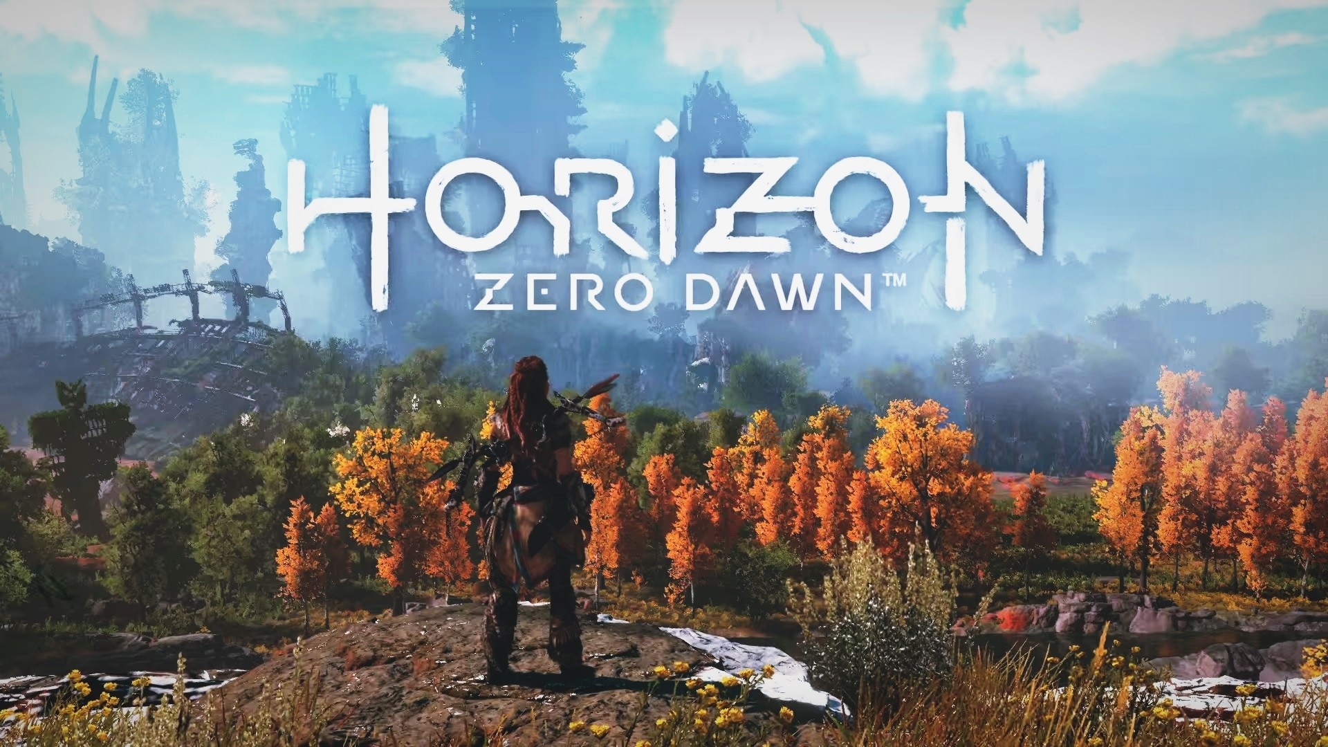 Horizon Zero Dawn Logo with Aloy HD Wallpaper