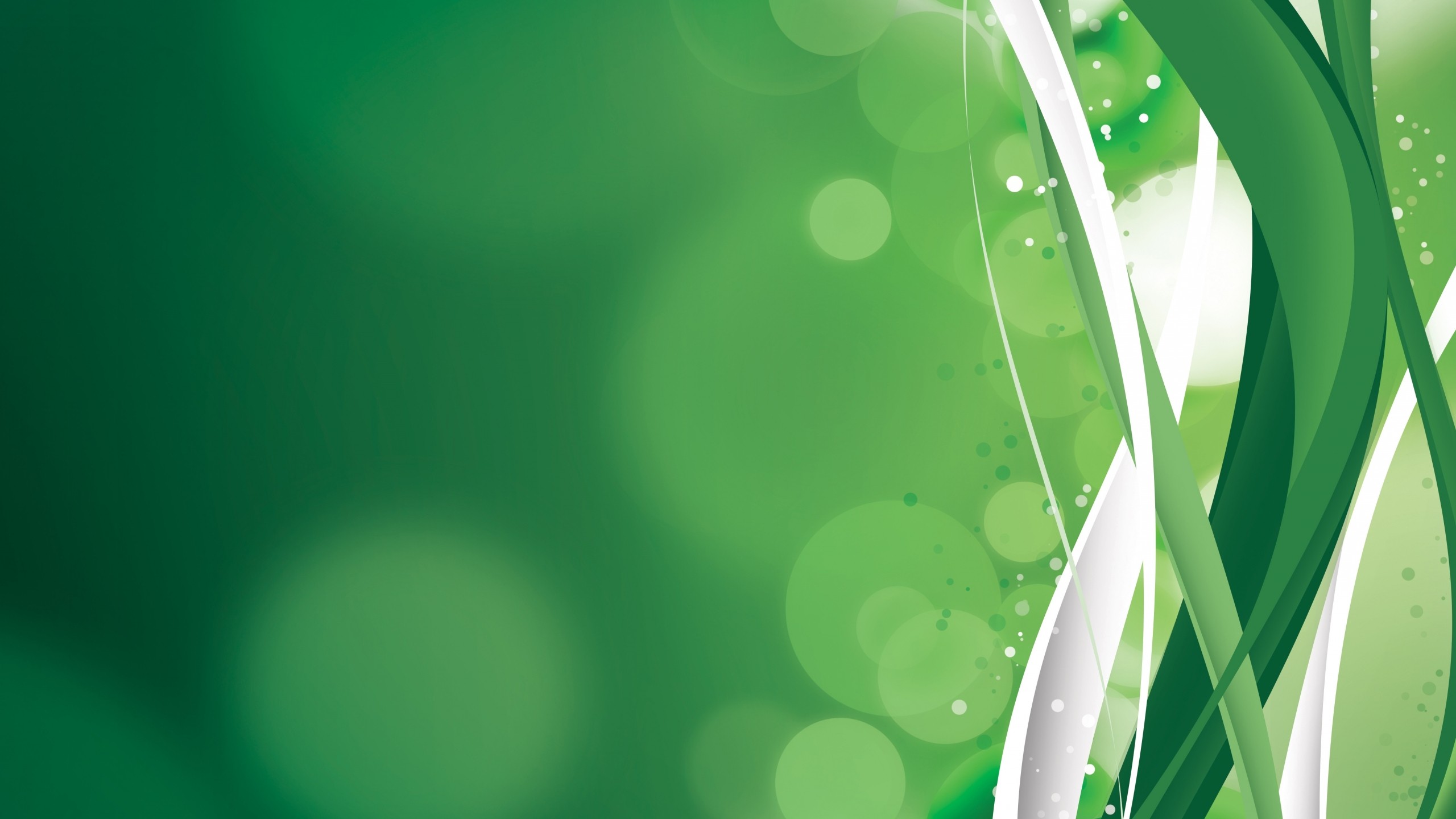 Abstract green and white flowing lines with bokeh HD Wallpaper