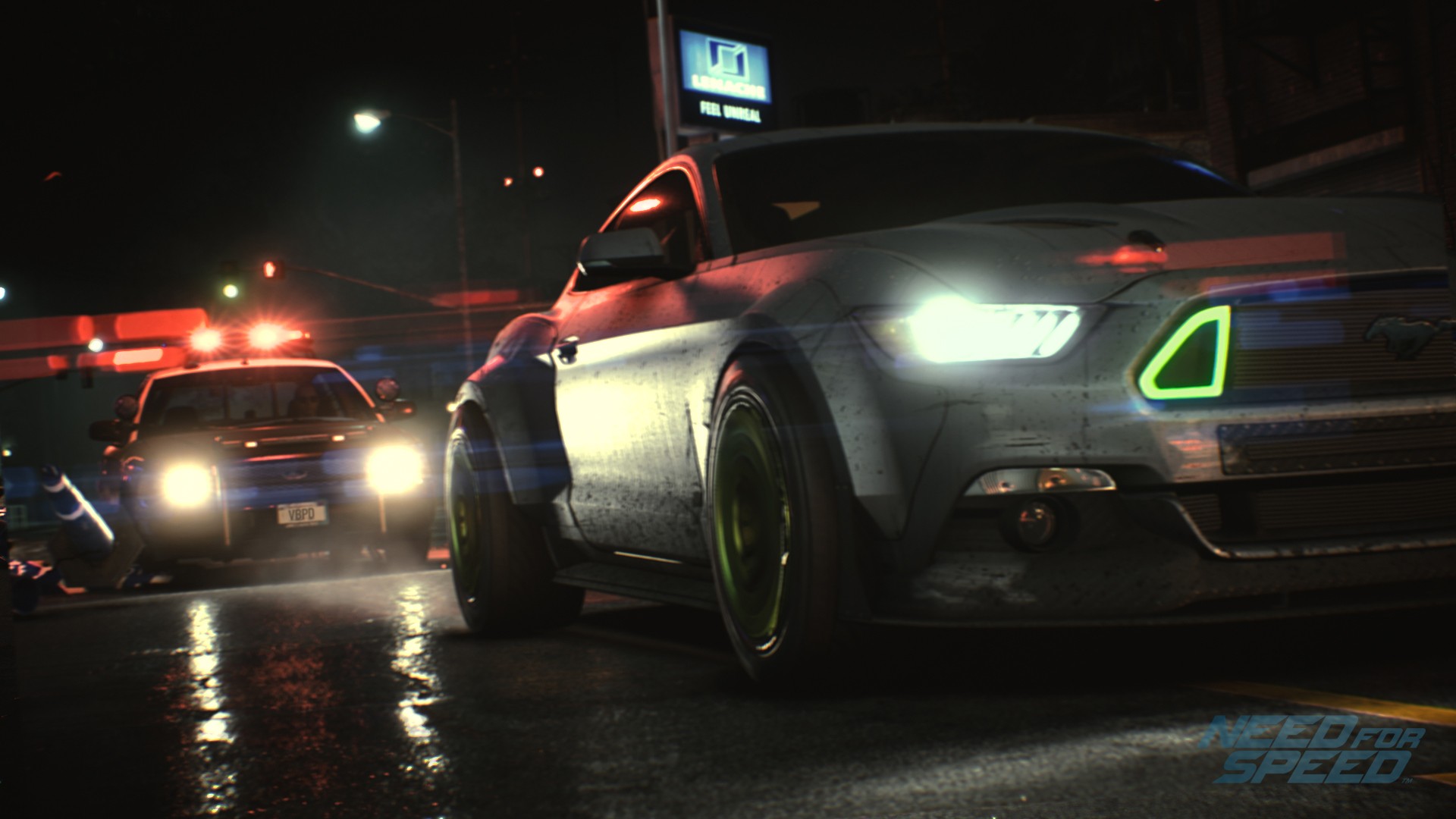 Need for Speed 2015 Ford Mustang RTR Police Chase HD Wallpaper