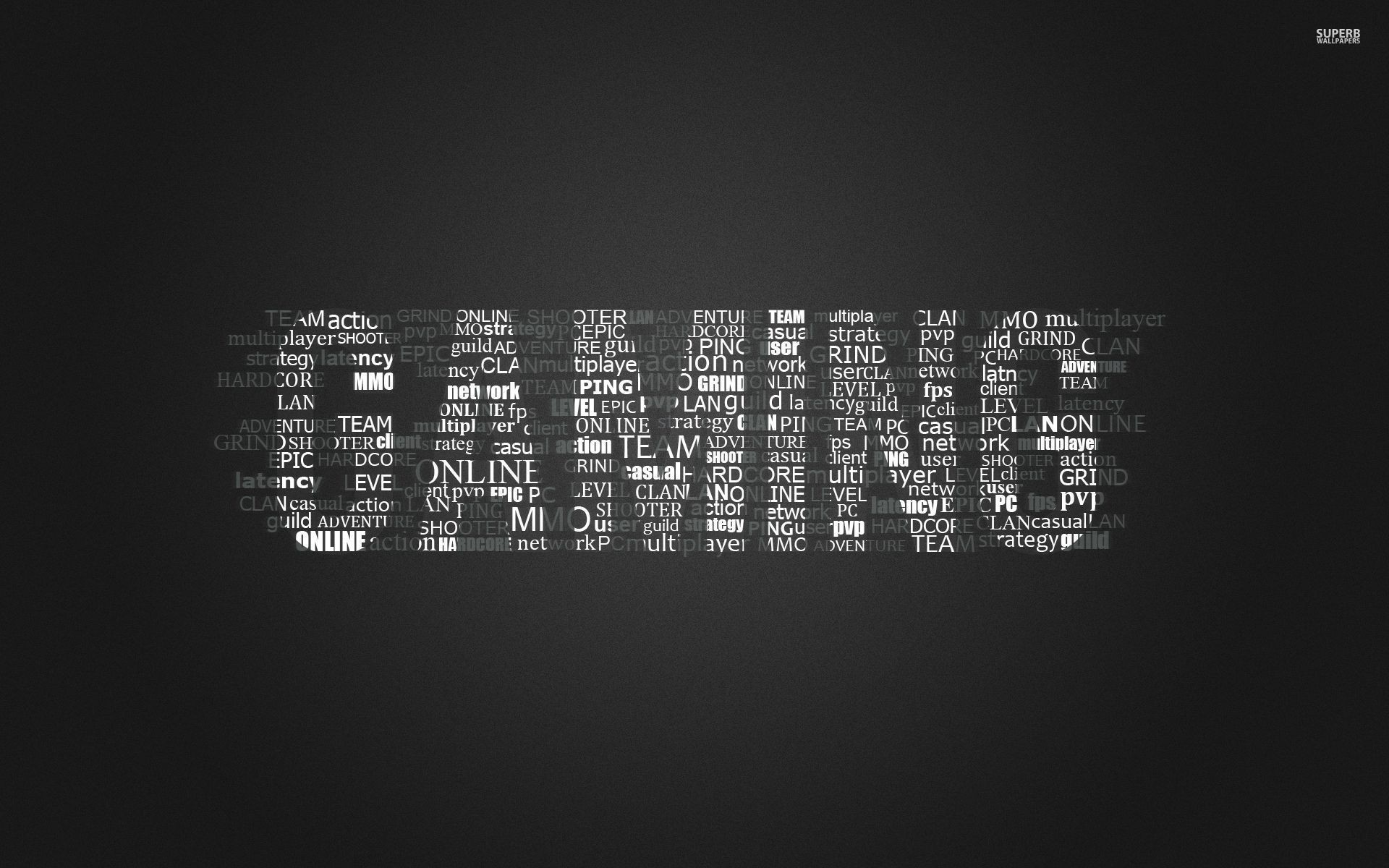 PC Gaming Words Collage HD Wallpaper