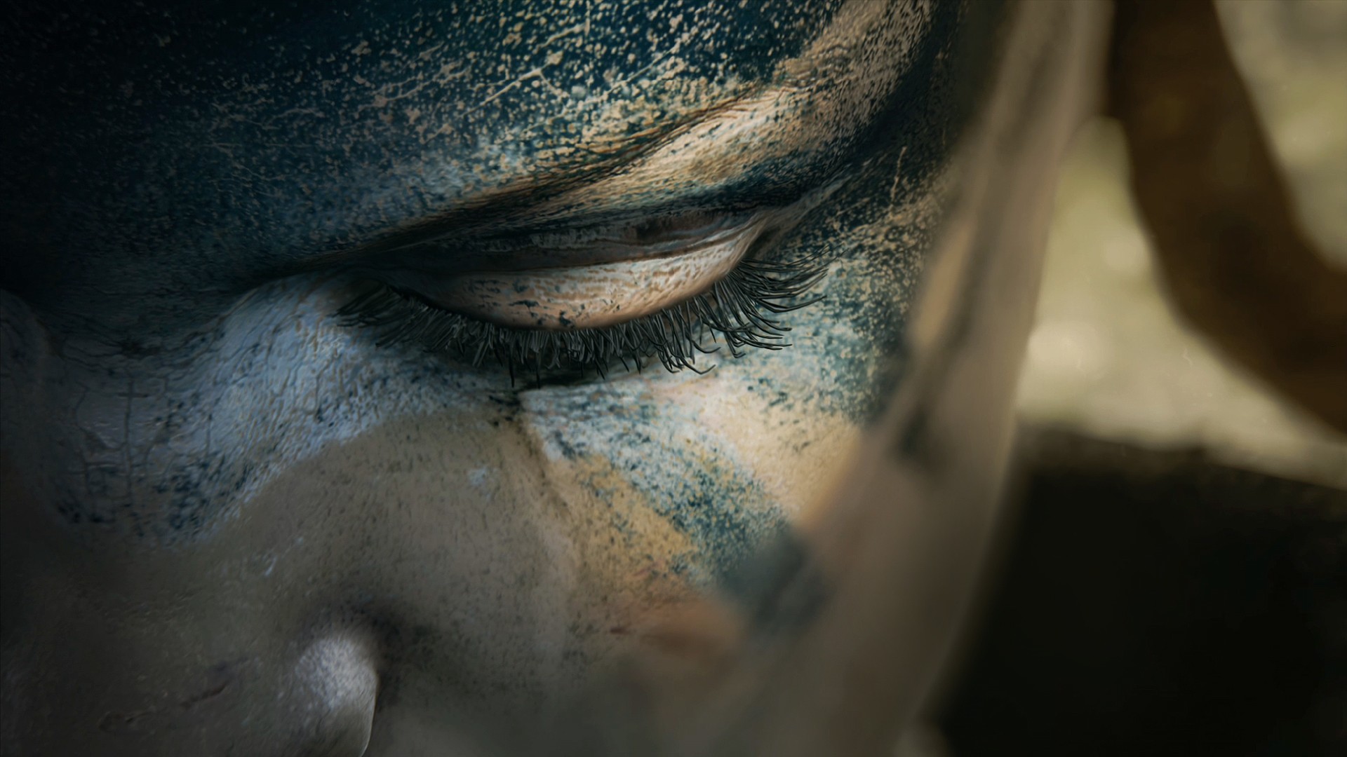 Senua from Hellblade close-up on her face HD Wallpaper