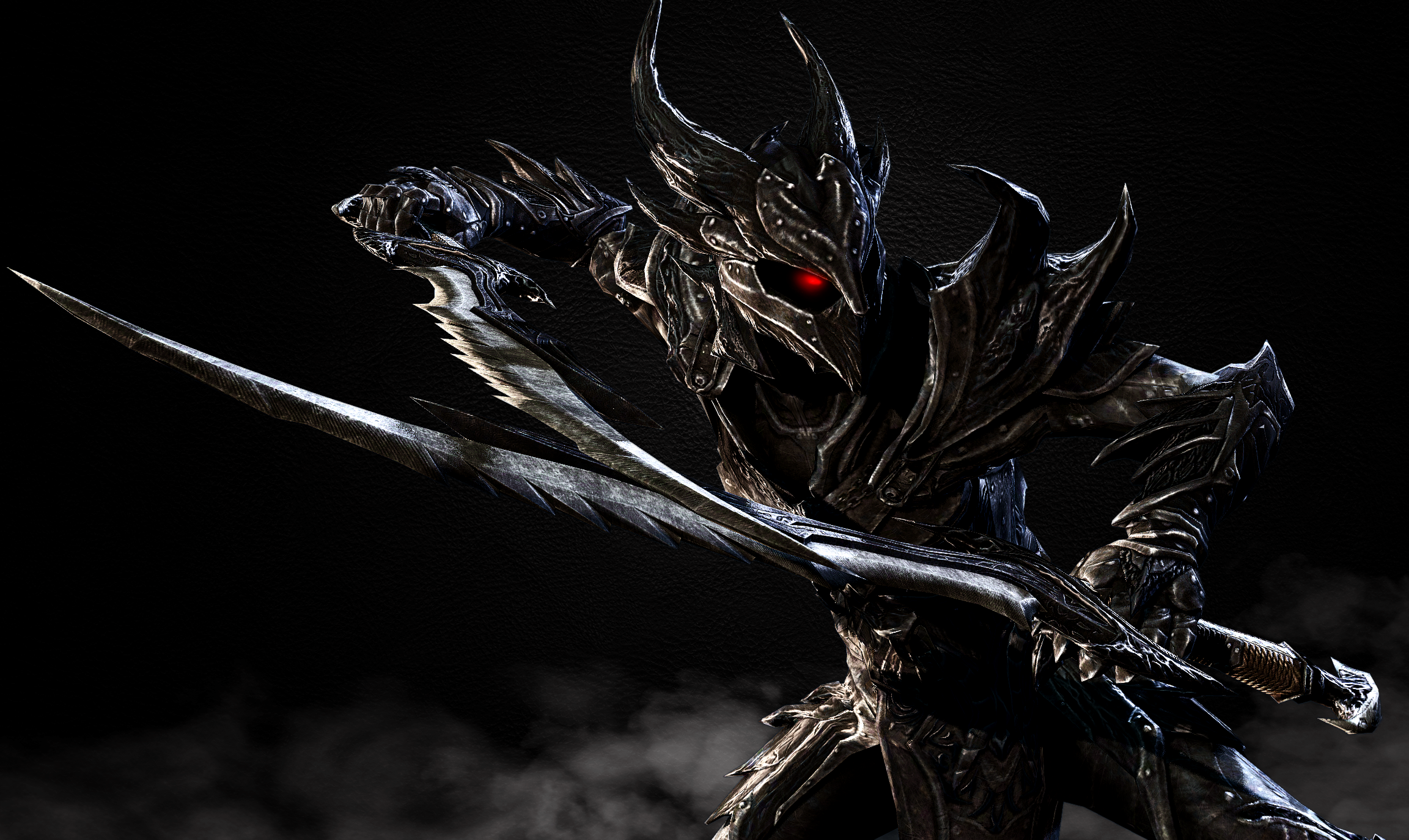 Dragonborn in Daedric Armor with Sword HD Wallpaper
