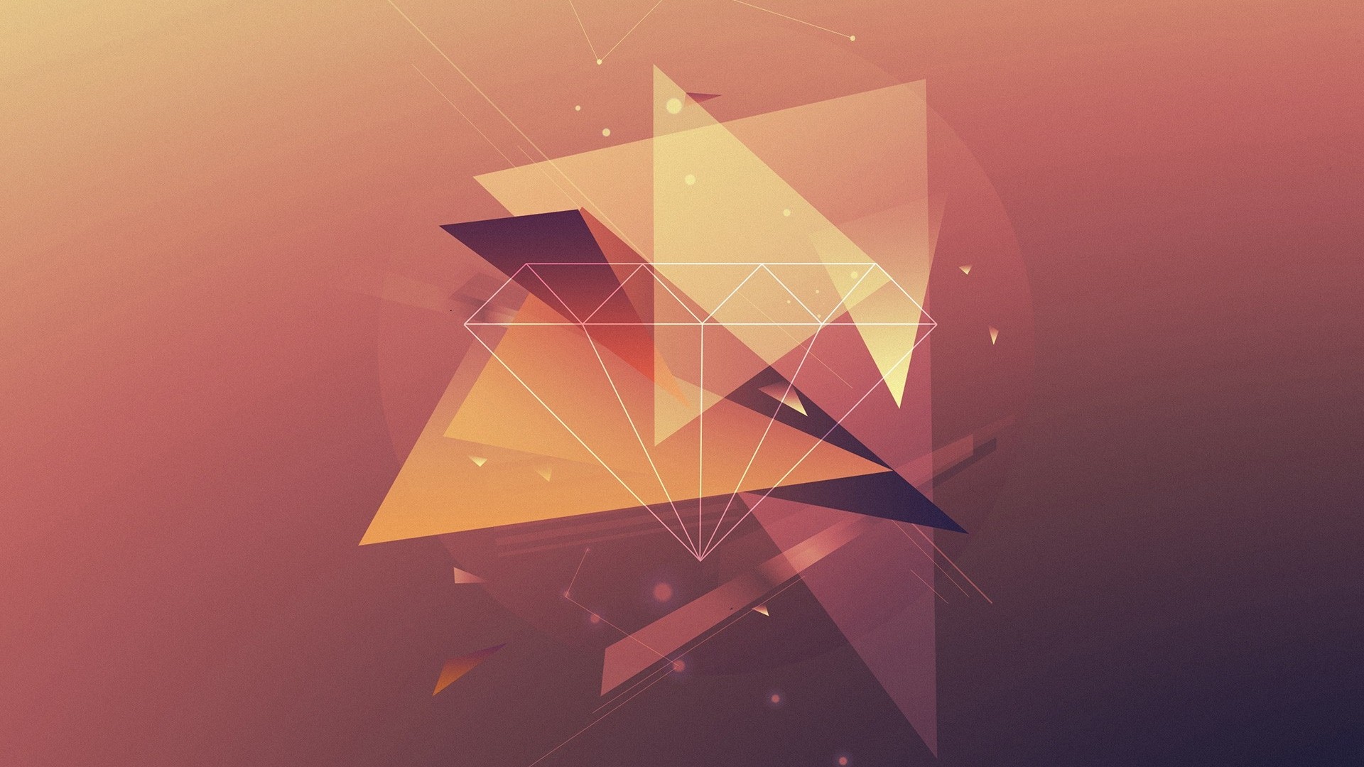 Geometric abstract art with diamond and triangles HD Wallpaper