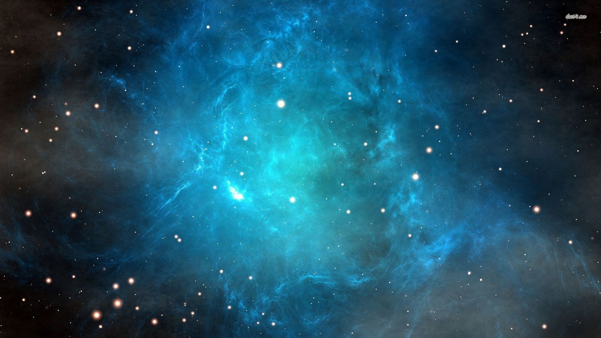 Blue and black nebula with stars HD Wallpaper