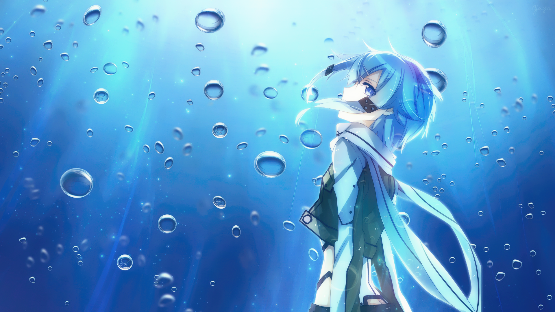 Asada Shino from Sword Art Online underwater HD Wallpaper