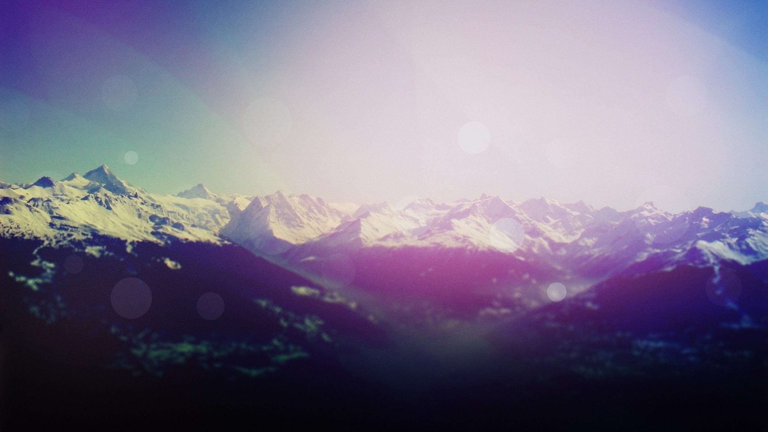 Digital art of snow-capped mountains with sunlight HD Wallpaper