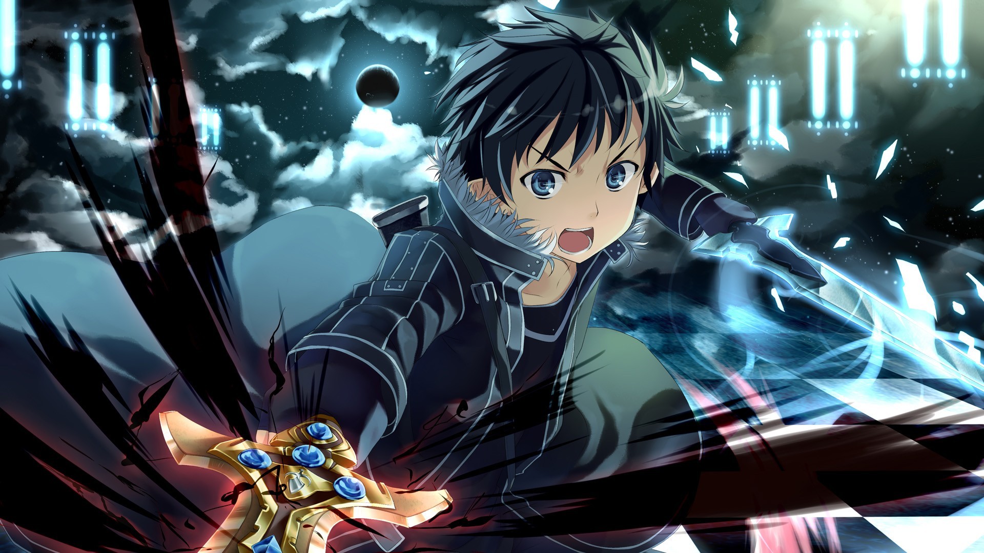 Kirigaya Kazuto from Sword Art Online fighting HD Wallpaper