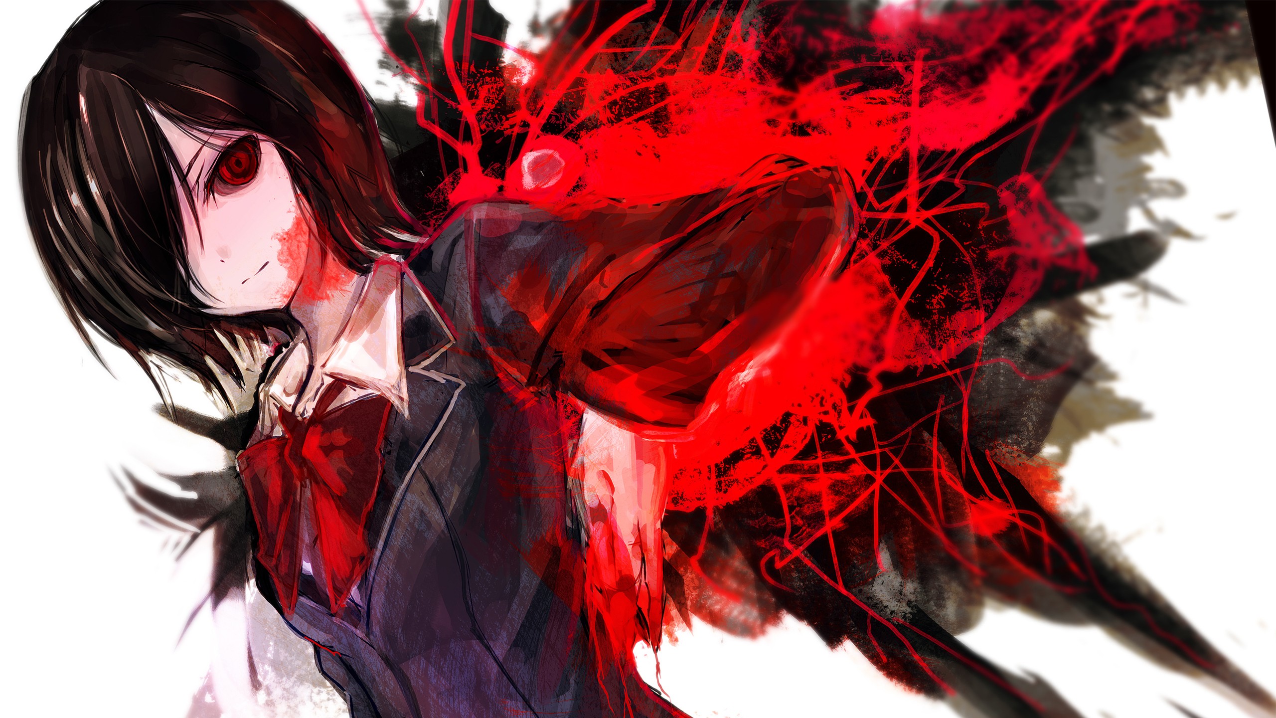 Touka Kirishima from Tokyo Ghoul with red wings HD Wallpaper