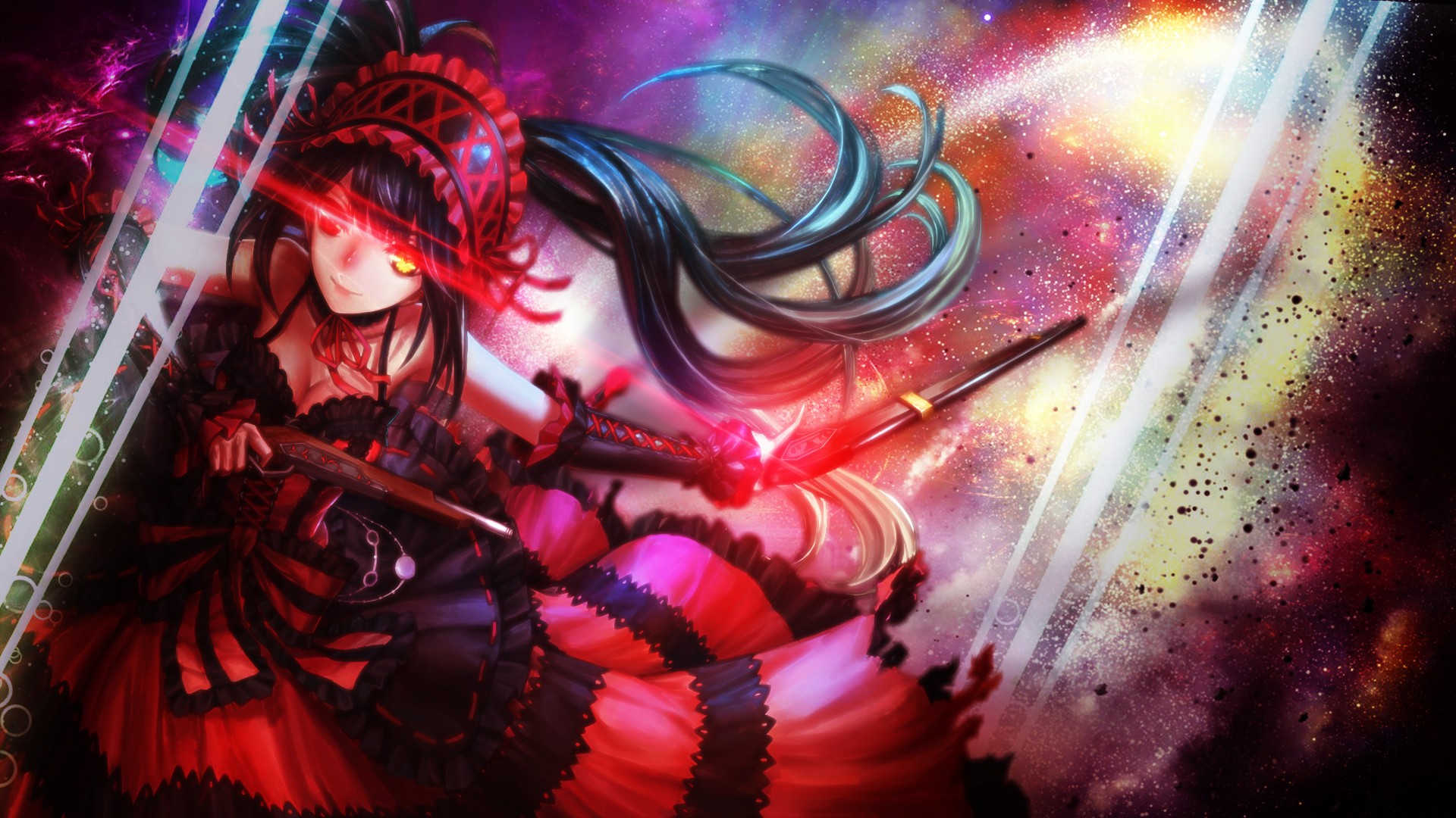 Tokisaki Kurumi from Date A Live with a gun HD Wallpaper