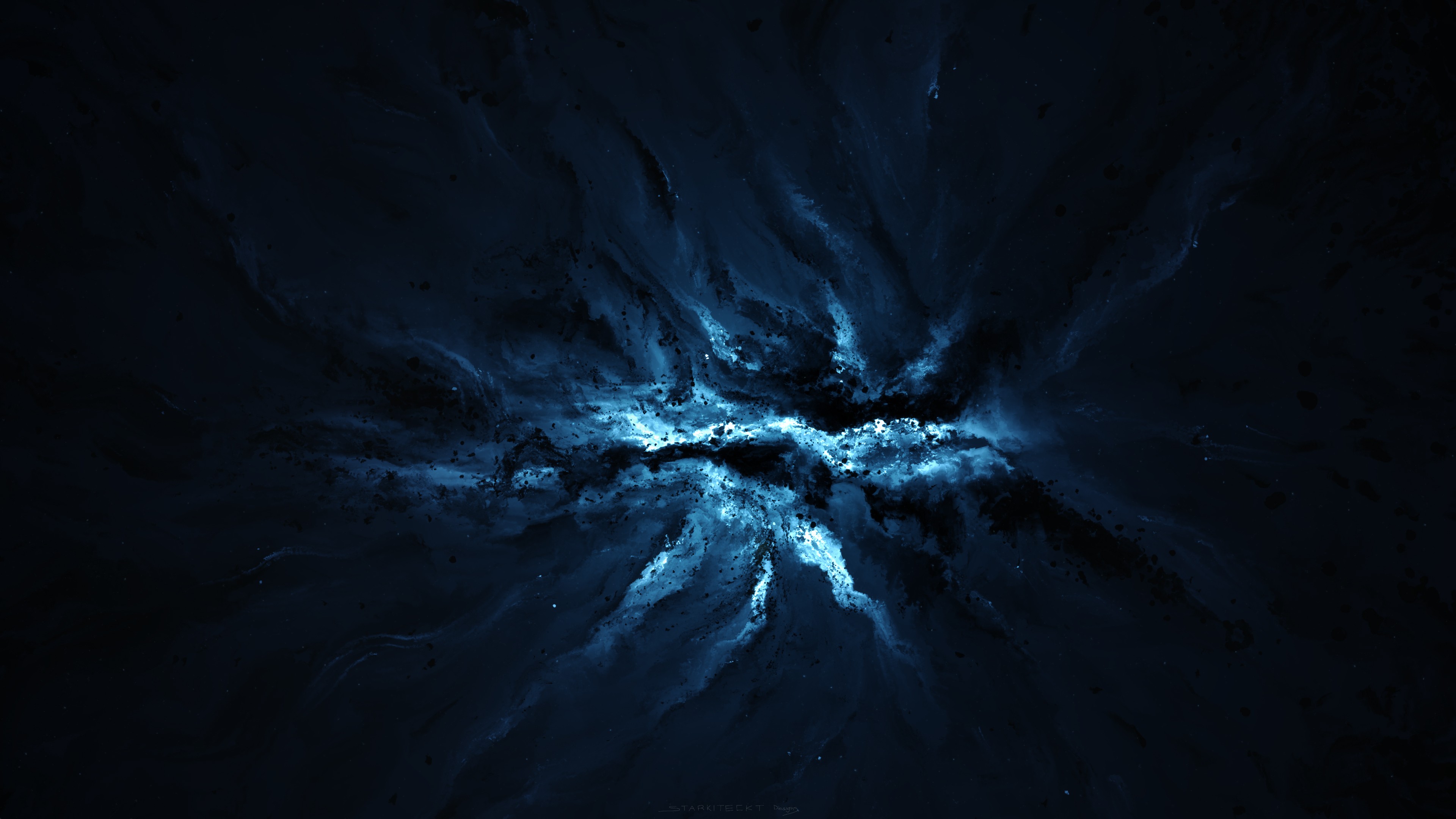 Starkiteckt's Blue Space Art Nebula HD Wallpaper