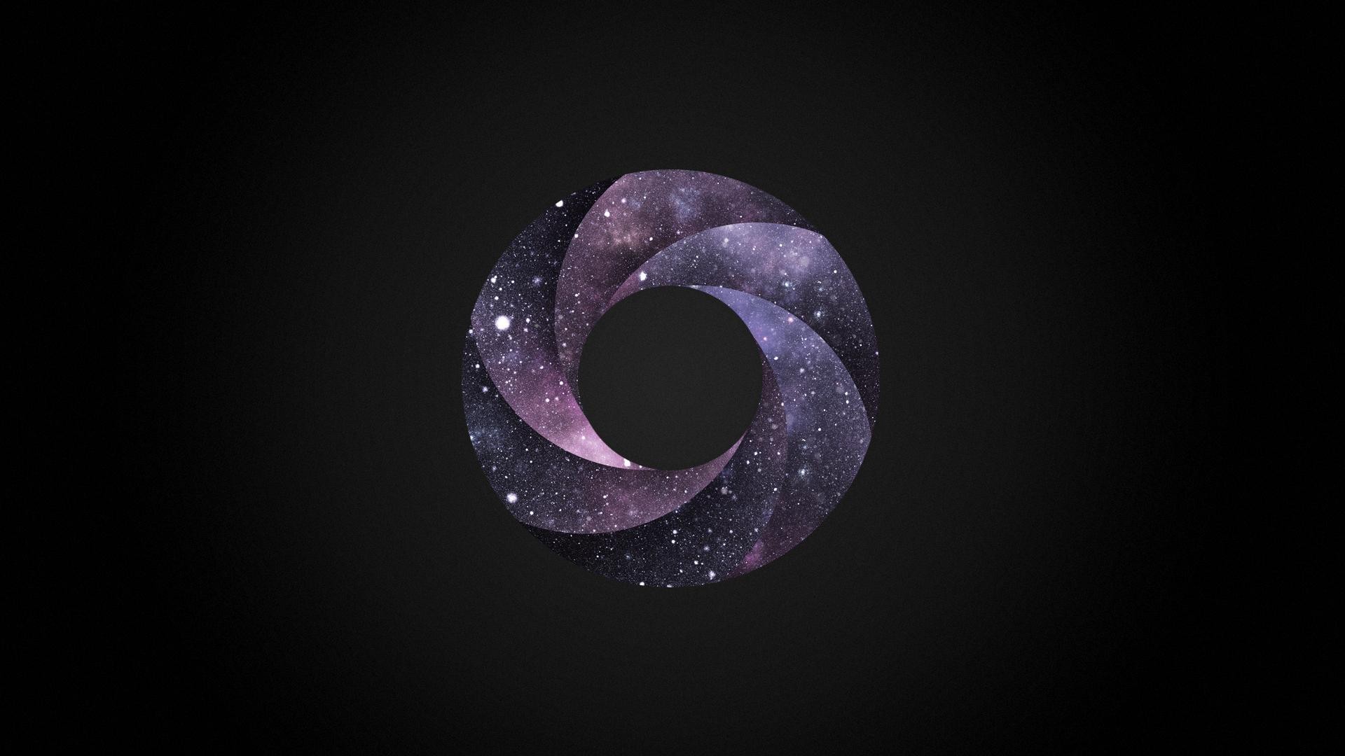 Abstract galaxy aperture on black background HD Wallpaper