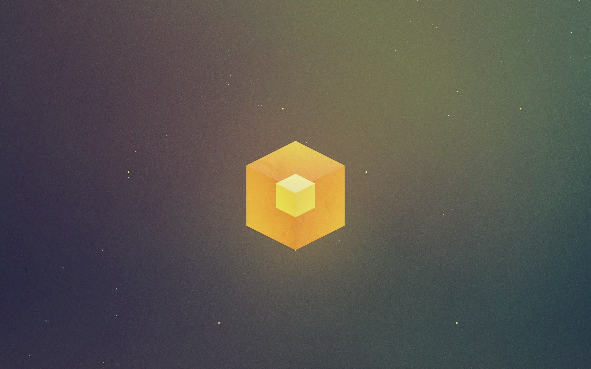 Abstract orange and yellow cubes in space HD Wallpaper