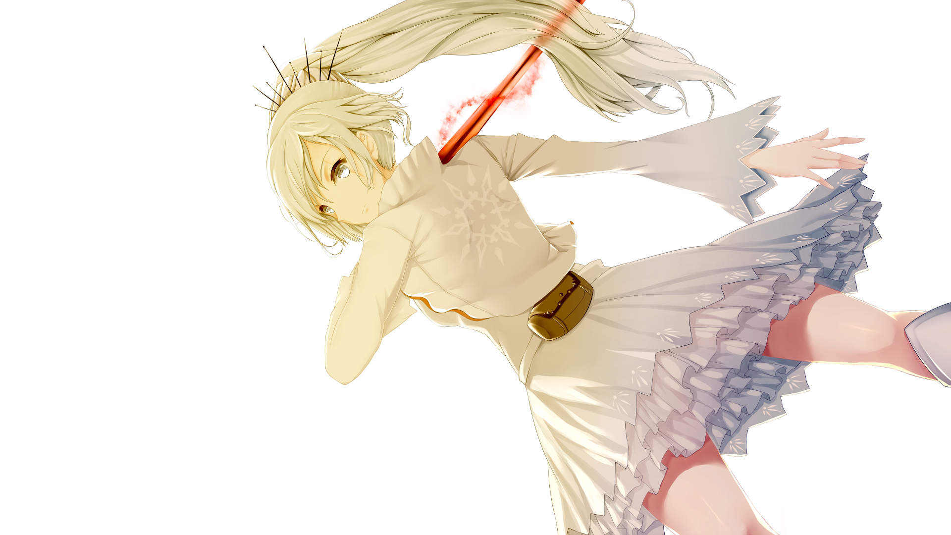 Weiss Schnee from RWBY with a weapon HD Wallpaper