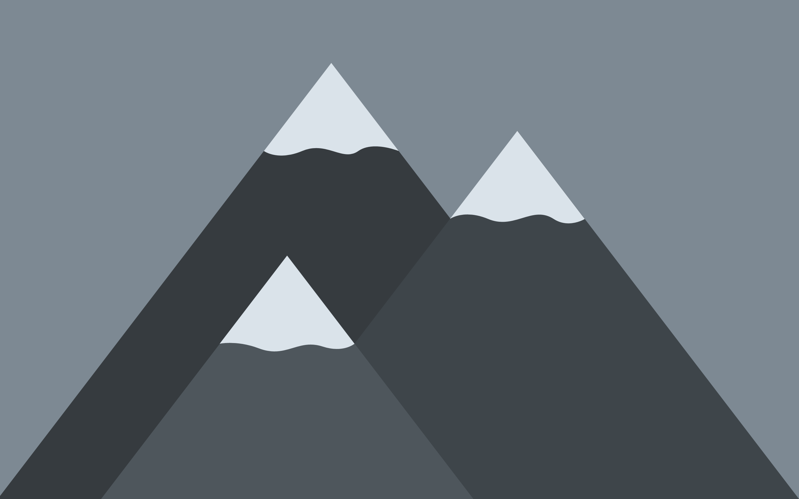 Minimalist illustration of snow-capped mountains HD Wallpaper