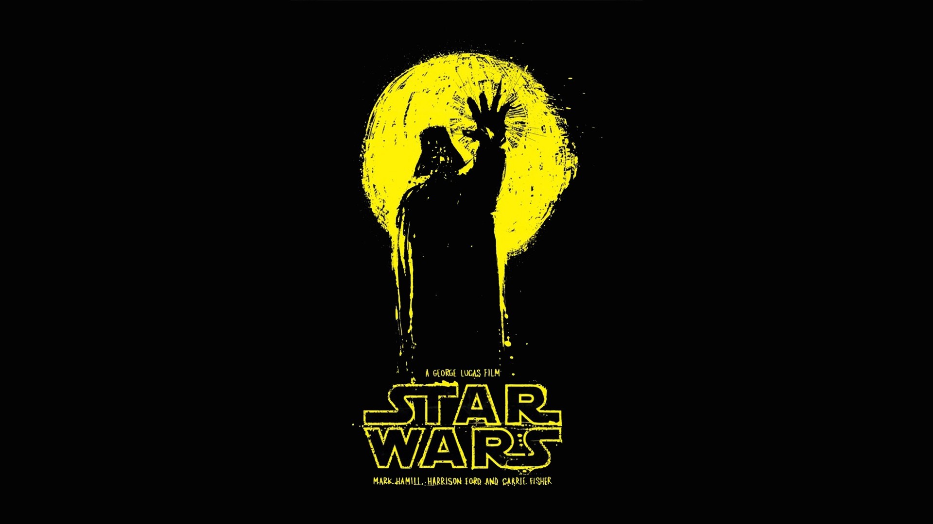 Star Wars Darth Vader Yellow Moon Poster HD Wallpaper