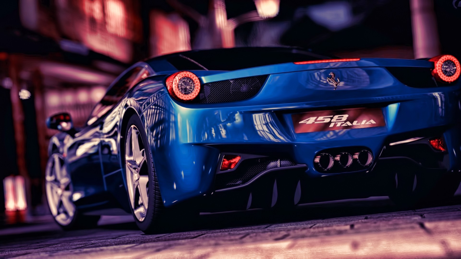 Blue Ferrari 458 Italia HD Wallpaper