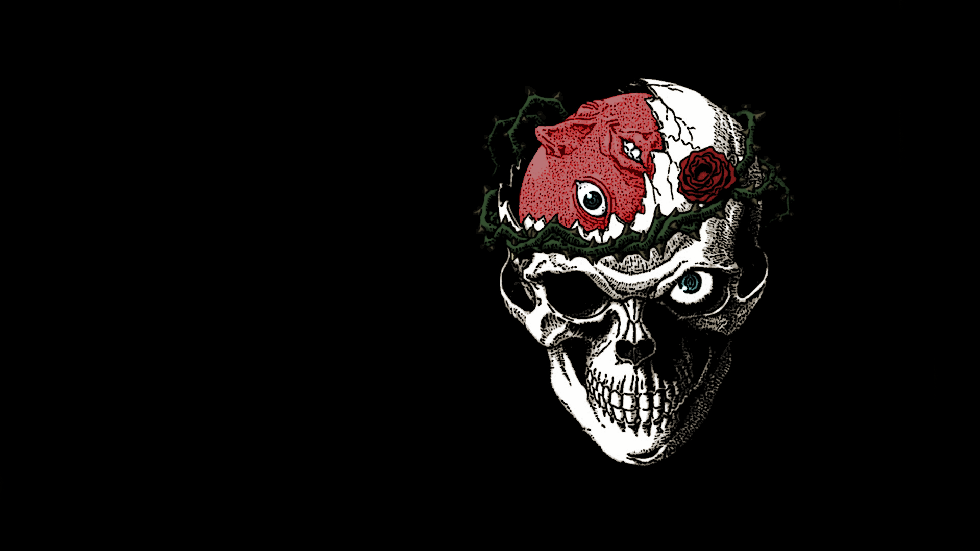 Berserk Beherit Skull with Rose and Eye HD Wallpaper