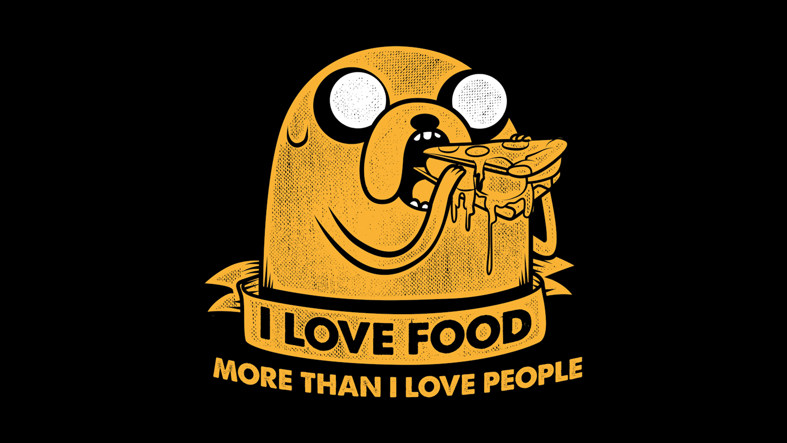 Jake the Dog eating pizza from Adventure Time HD Wallpaper