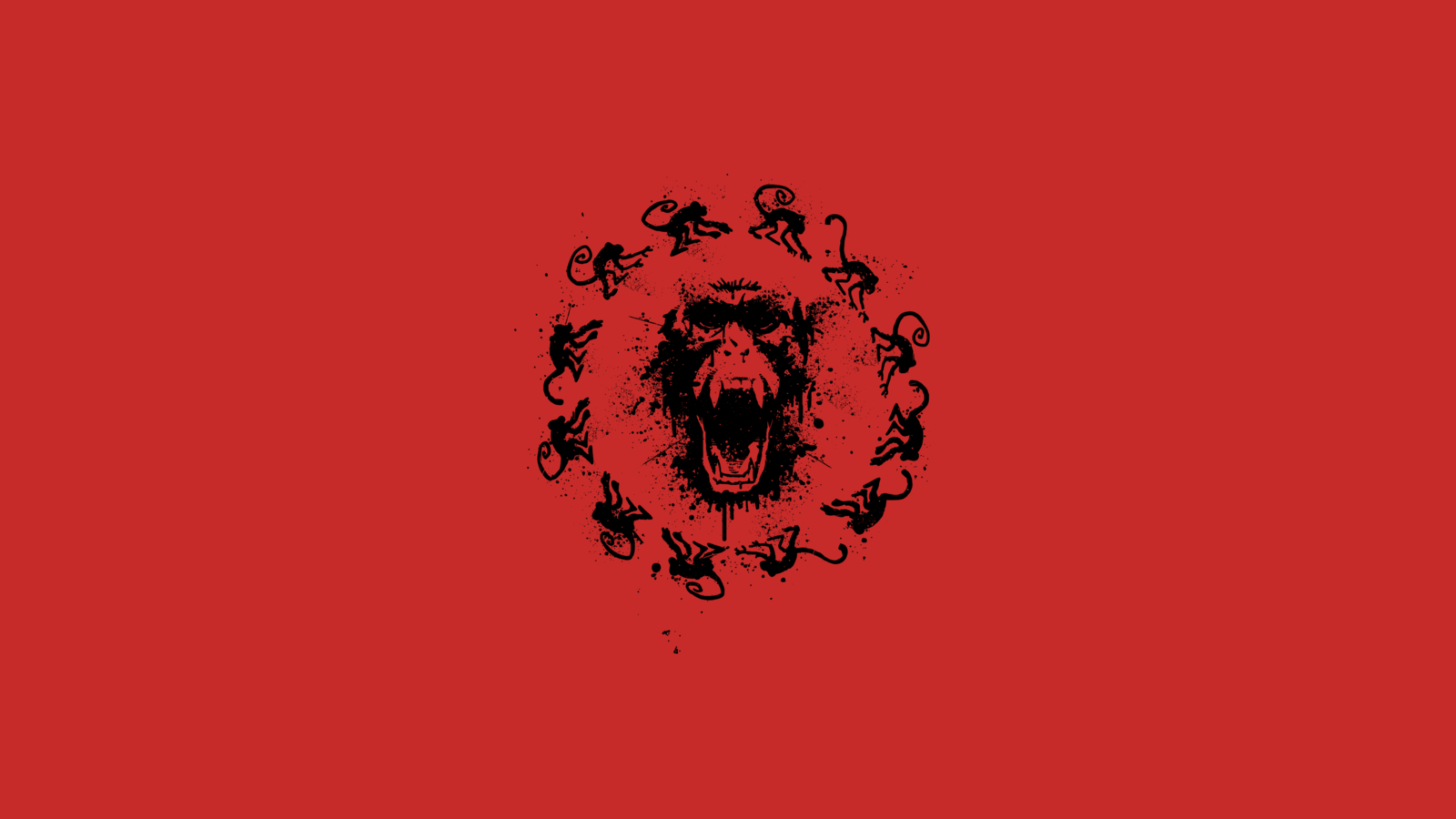 12 Monkeys logo with a monkey head and circle of monkeys HD Wallpaper