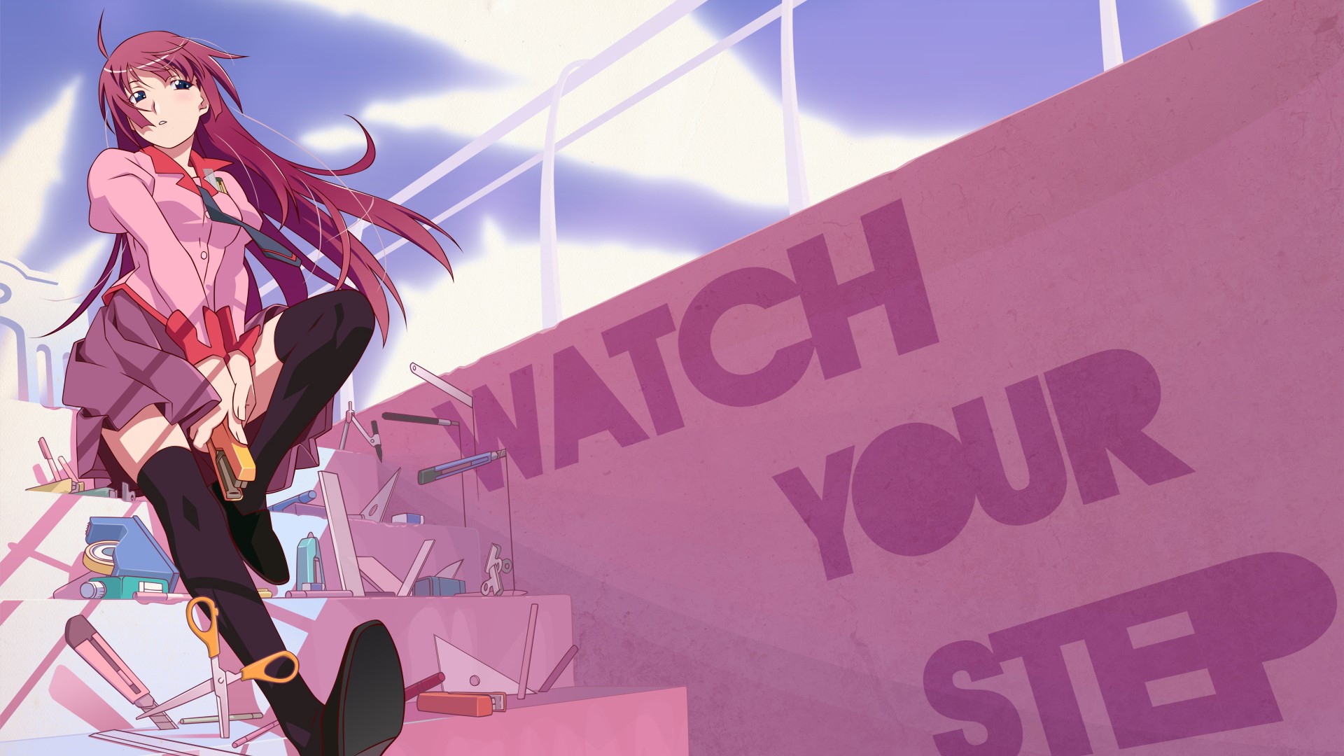 Senjougahara Hitagi from Monogatari Series HD Wallpaper