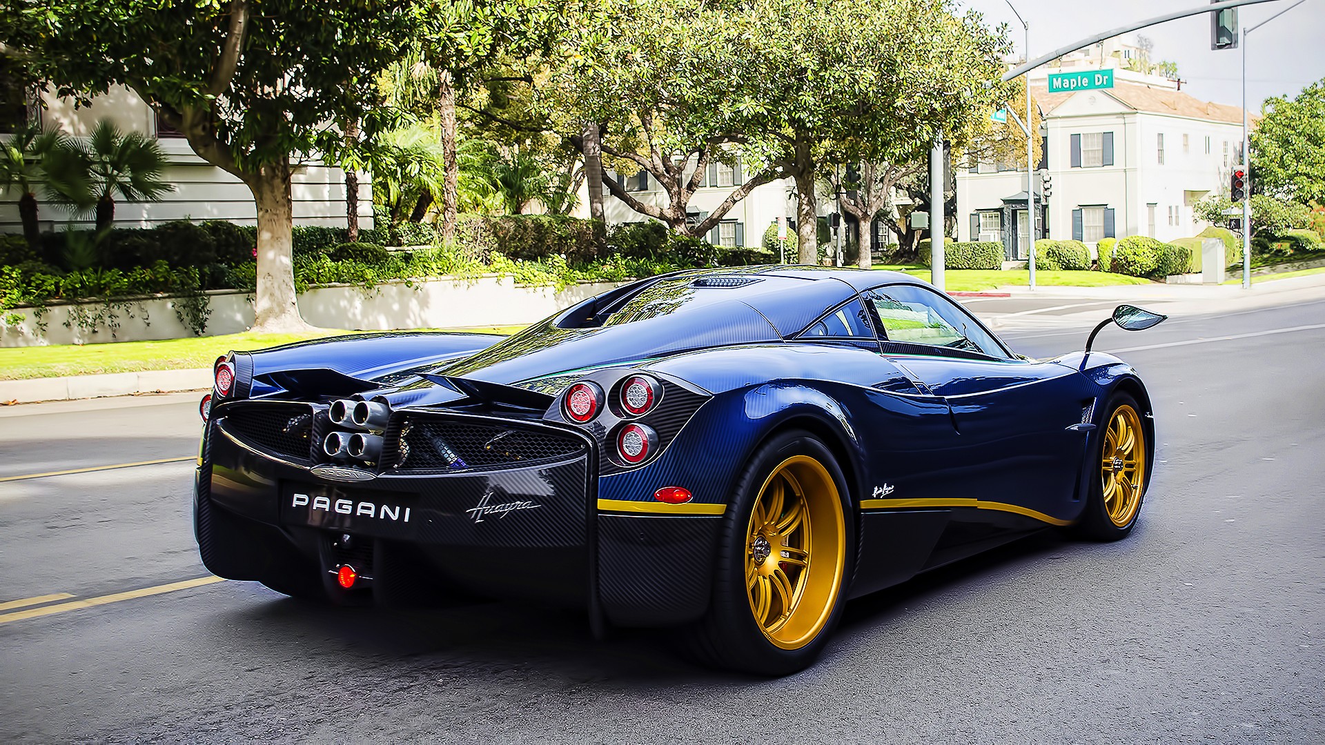 Pagani Huayra BC Roadster on Maple Dr HD Wallpaper