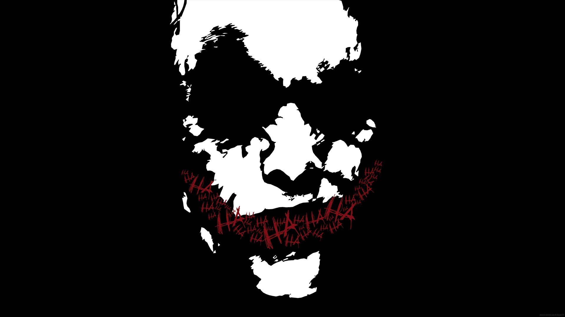 Joker Face with HA HA HA Mouth HD Wallpaper