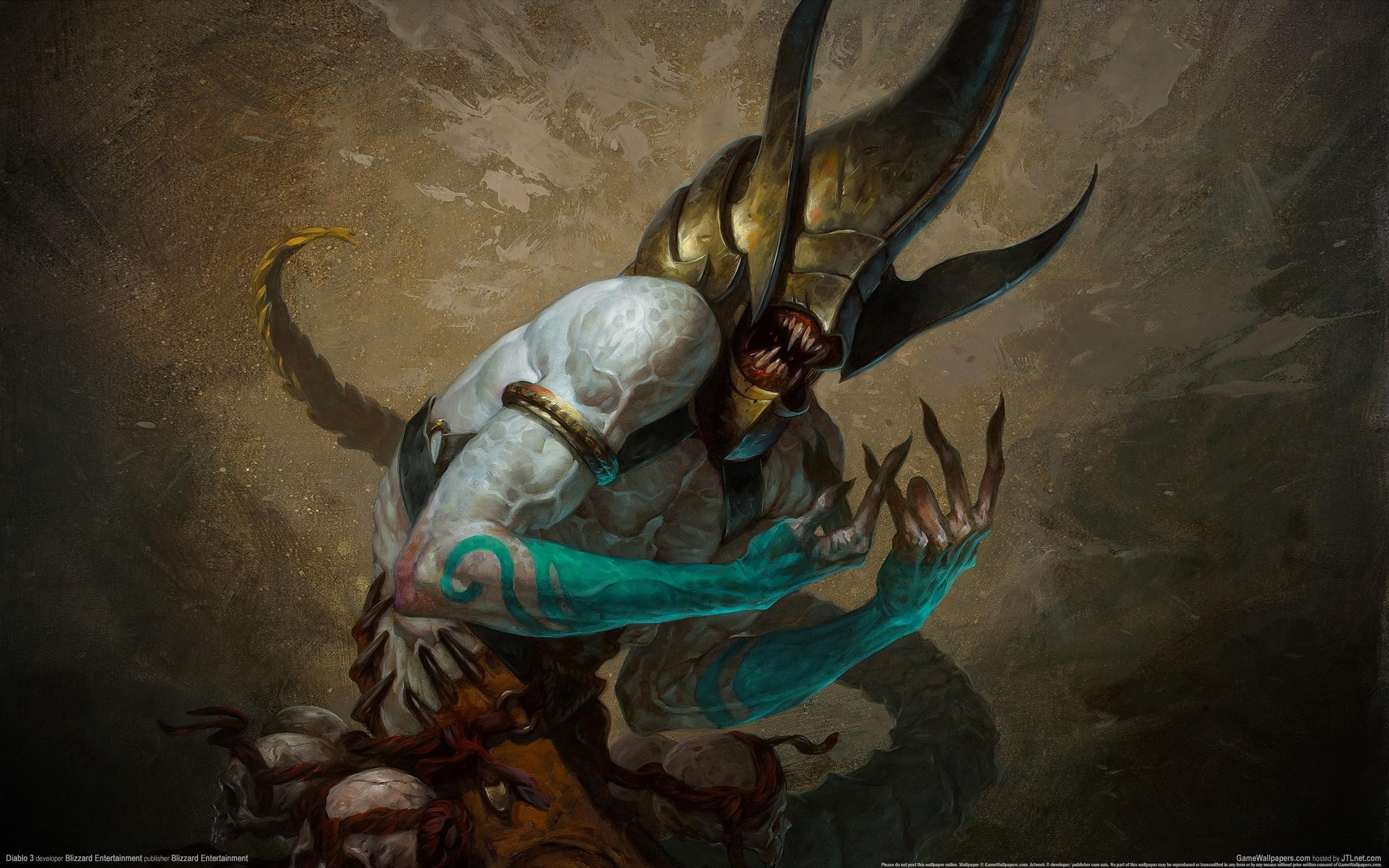 Diablo III: A monstrous creature with a golden helmet HD Wallpaper