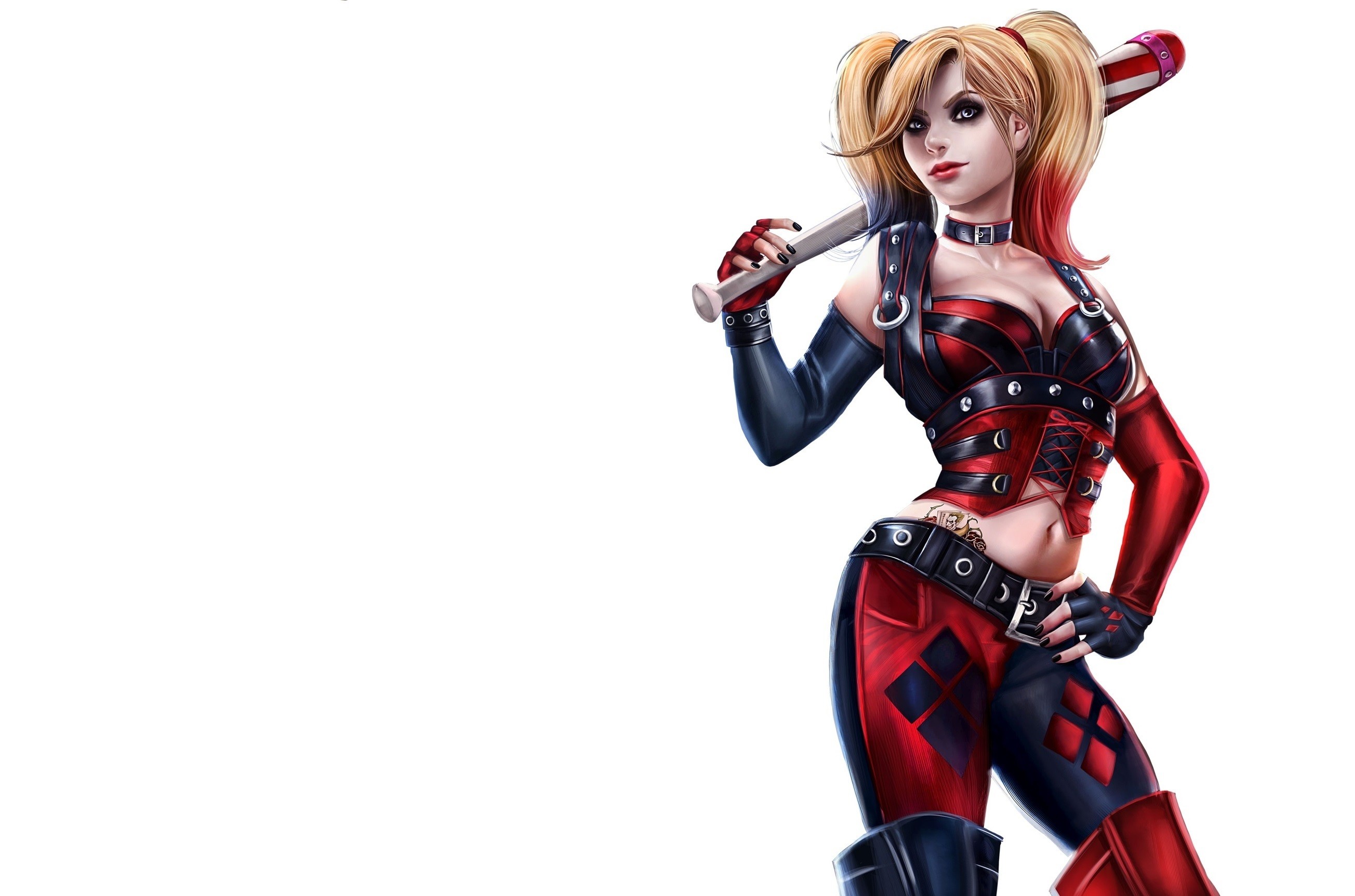 Harley Quinn holding a baseball bat HD Wallpaper
