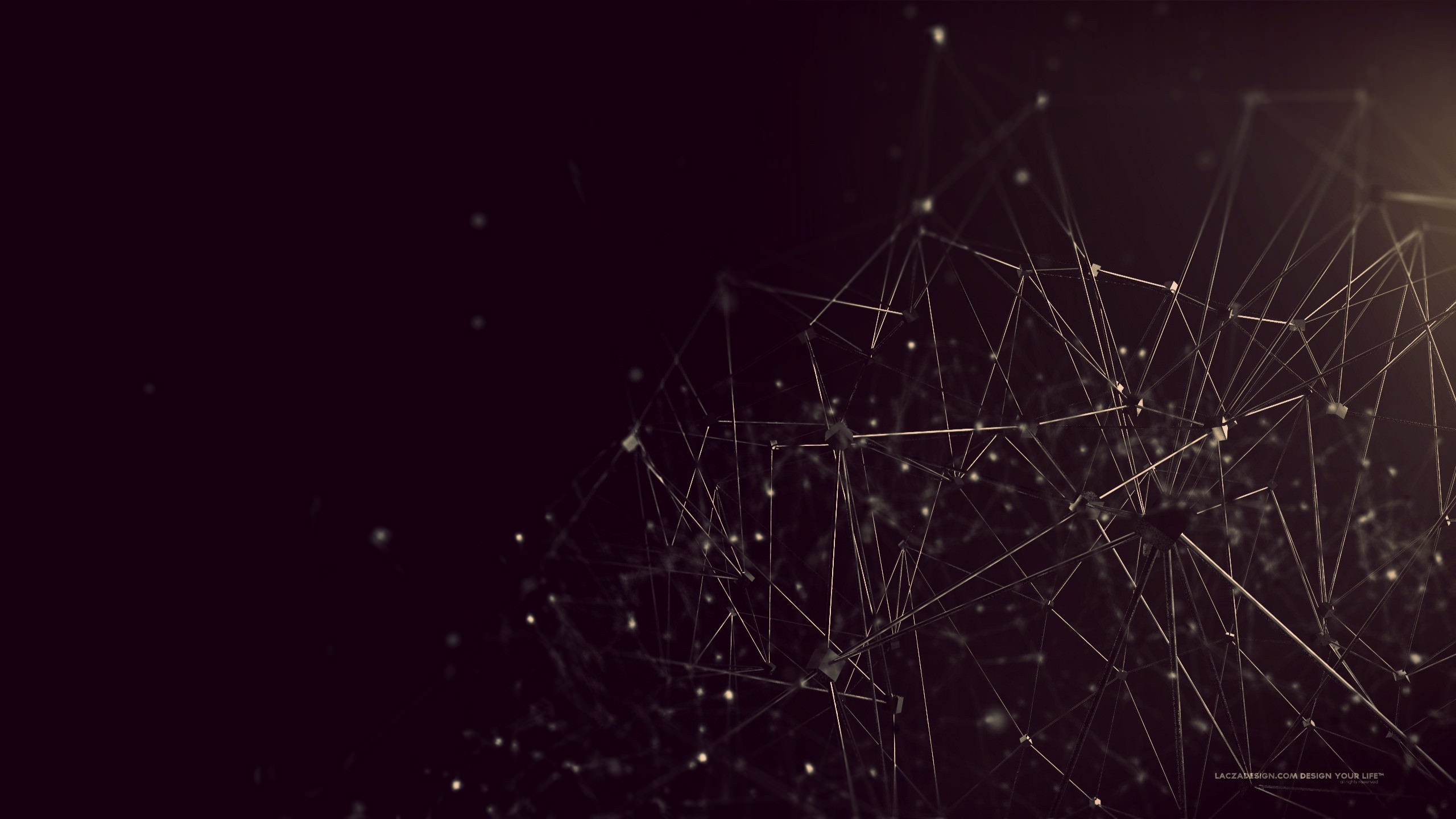 Abstract low poly digital art network HD Wallpaper