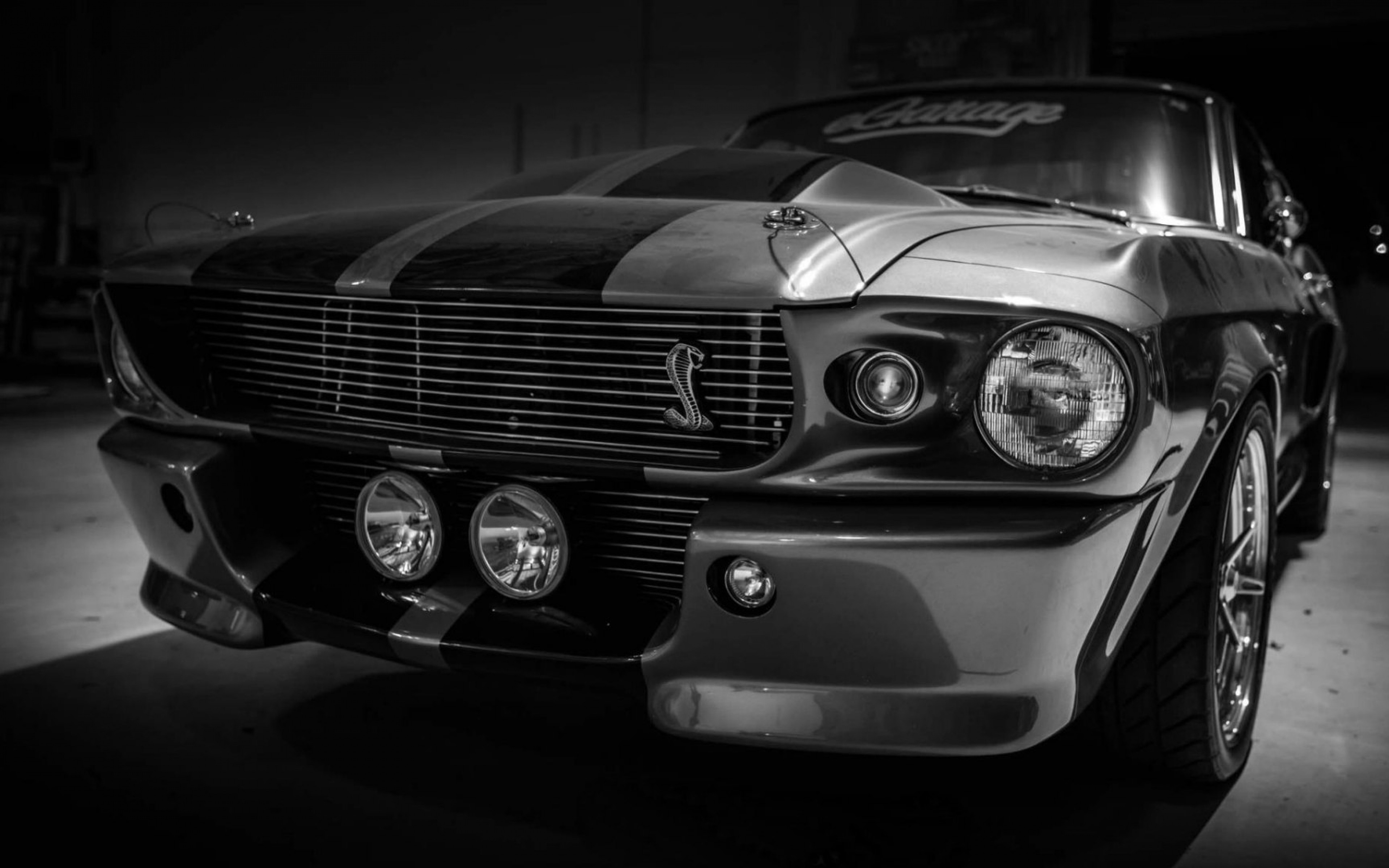 Monochrome Ford Mustang Shelby GT500 HD Wallpaper