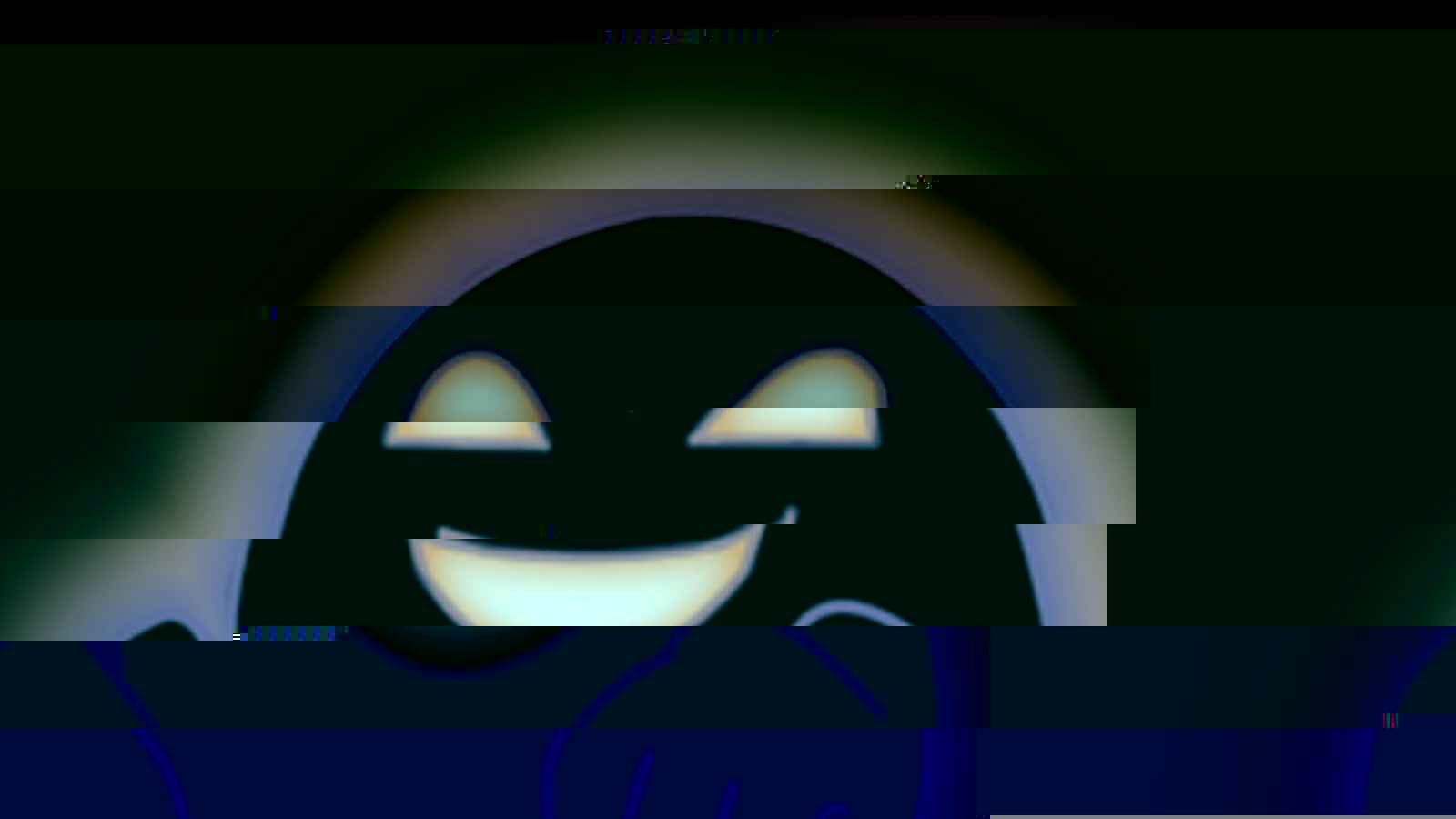 Glitch Art of a Creepy Smiling Face HD Wallpaper