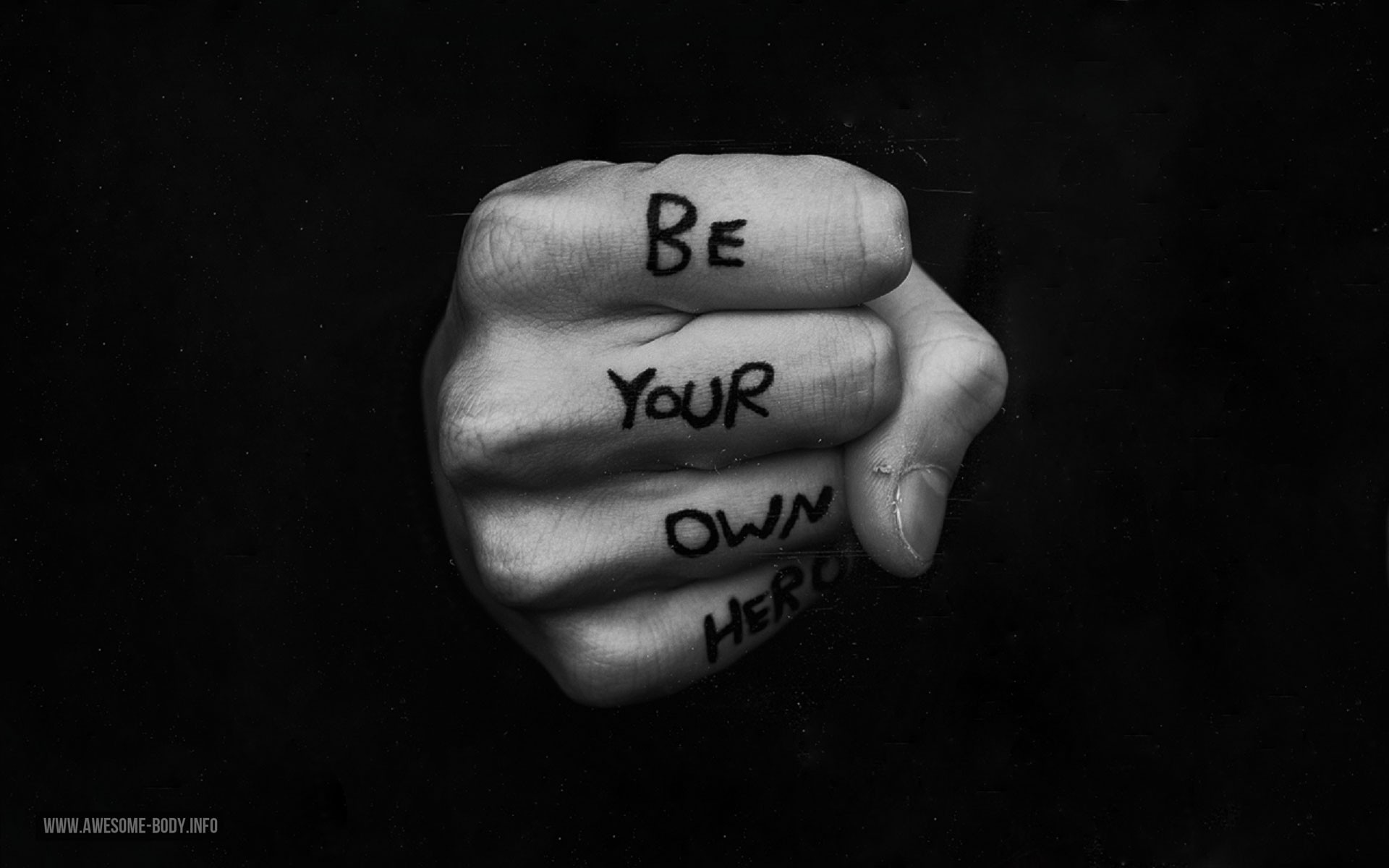 Motivational quote on a fist HD Wallpaper