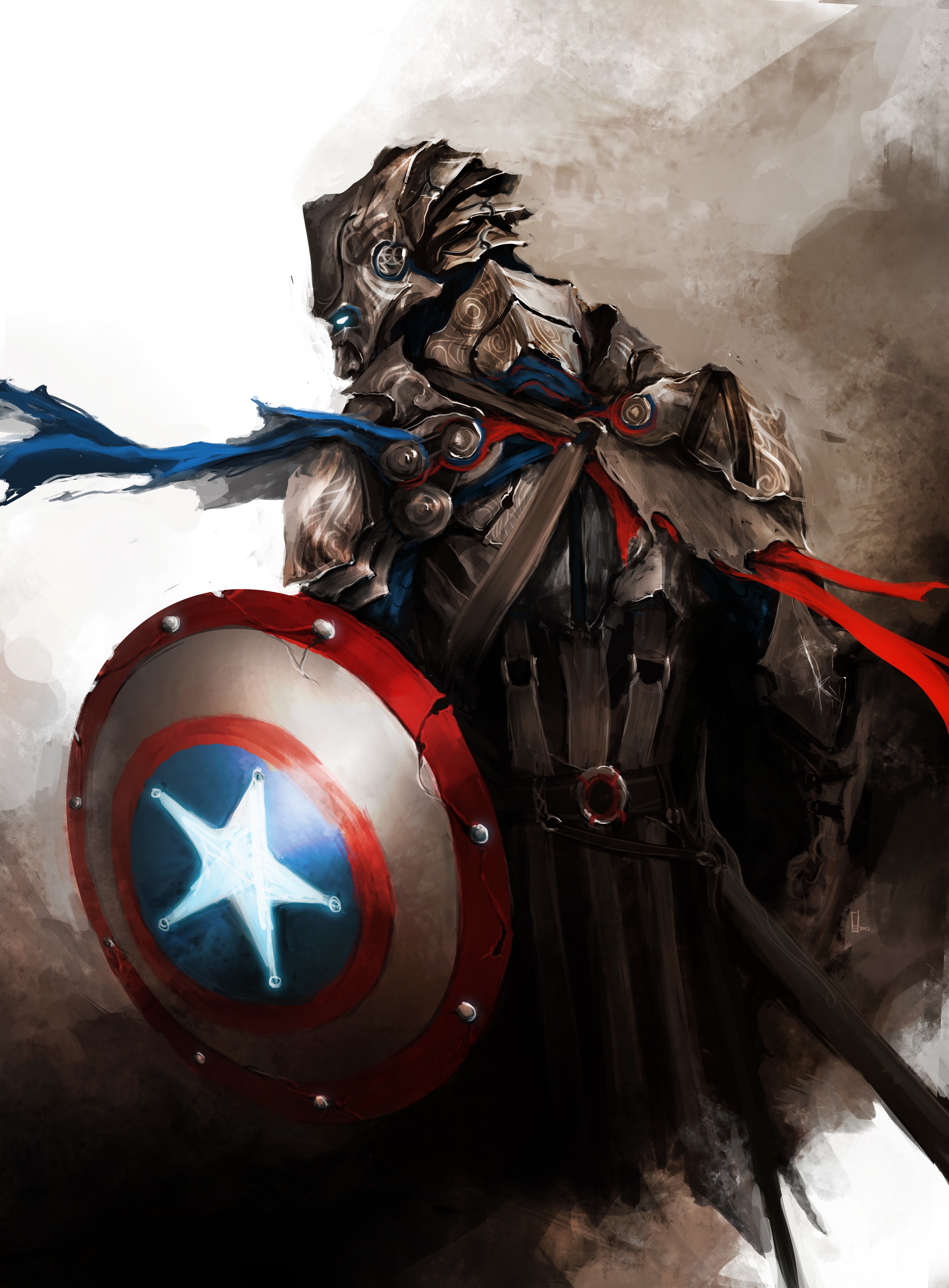 Fantasy Captain America with Shield HD Wallpaper