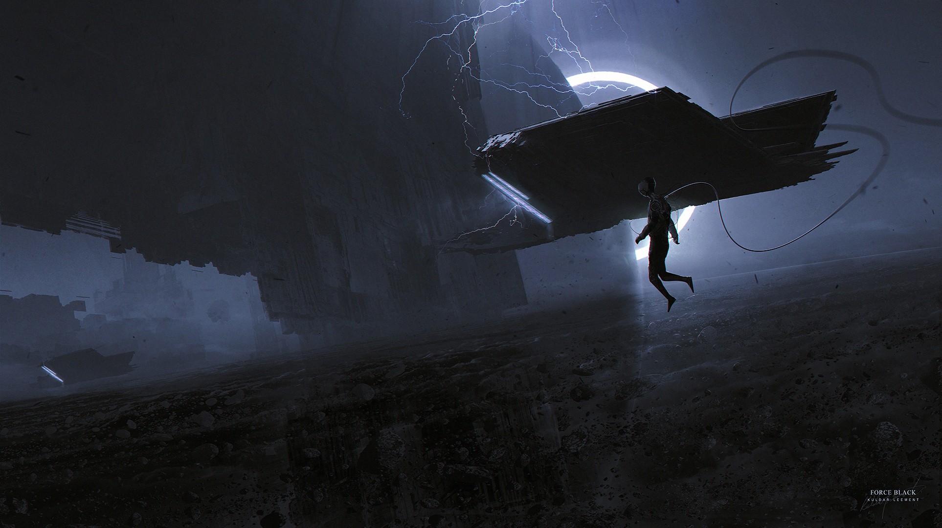 Kuldar Leement, Force Black, Sci-fi Landscape HD Wallpaper