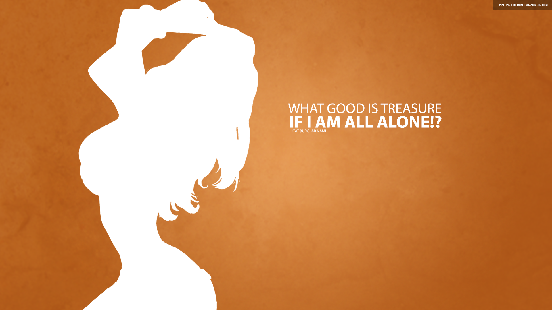 One Piece Cat Burglar Nami Silhouette Quote HD Wallpaper