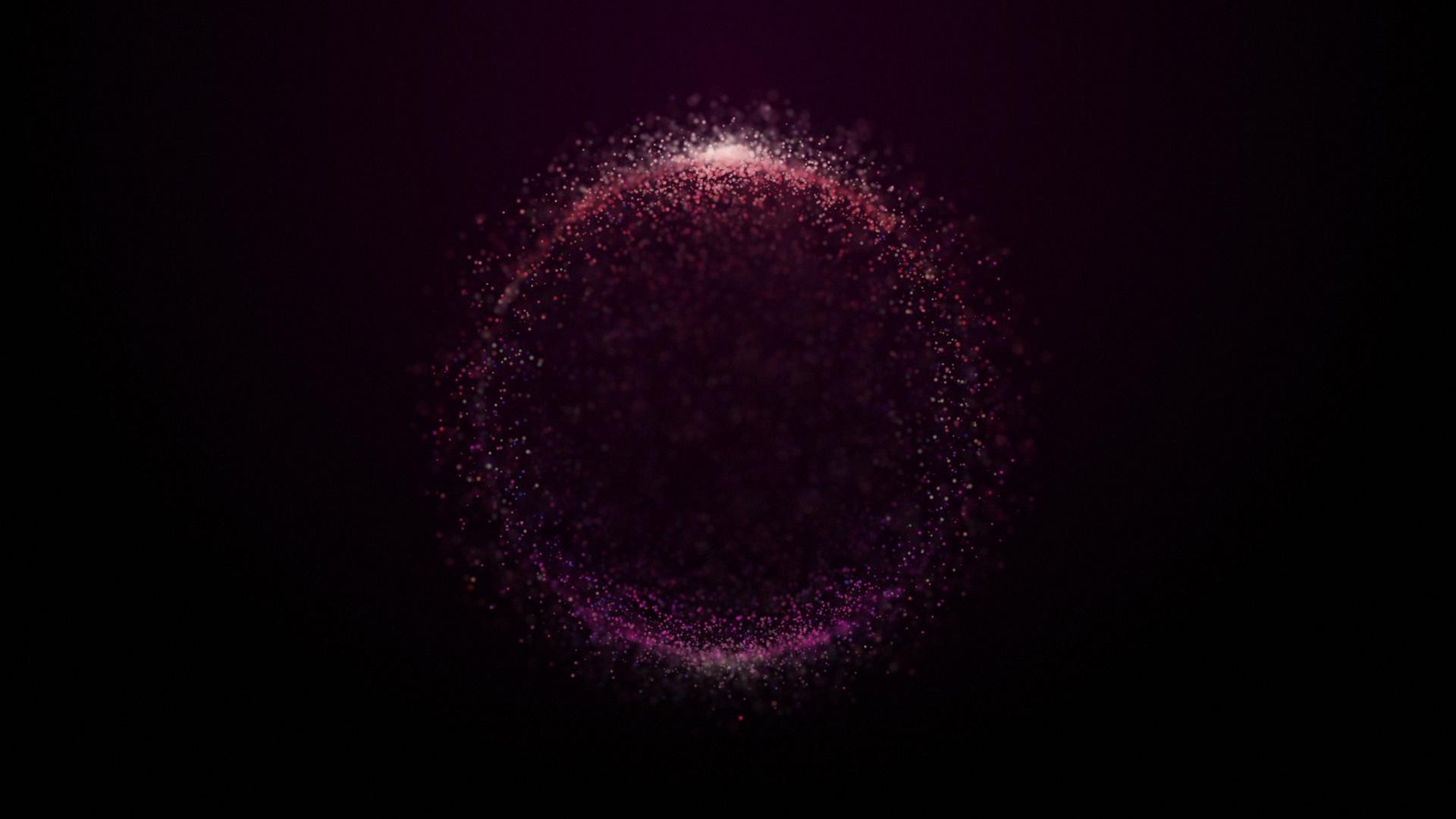 Abstract sphere of glowing particles on a dark background HD Wallpaper