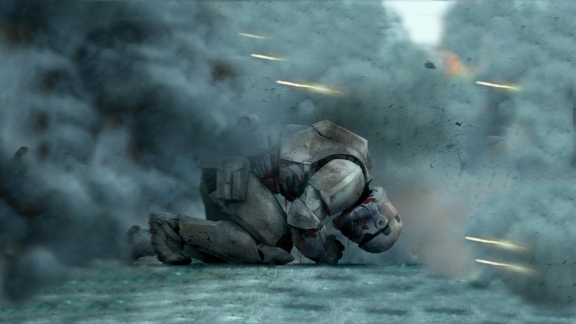 Star Wars Stormtrooper injured in battle HD Wallpaper