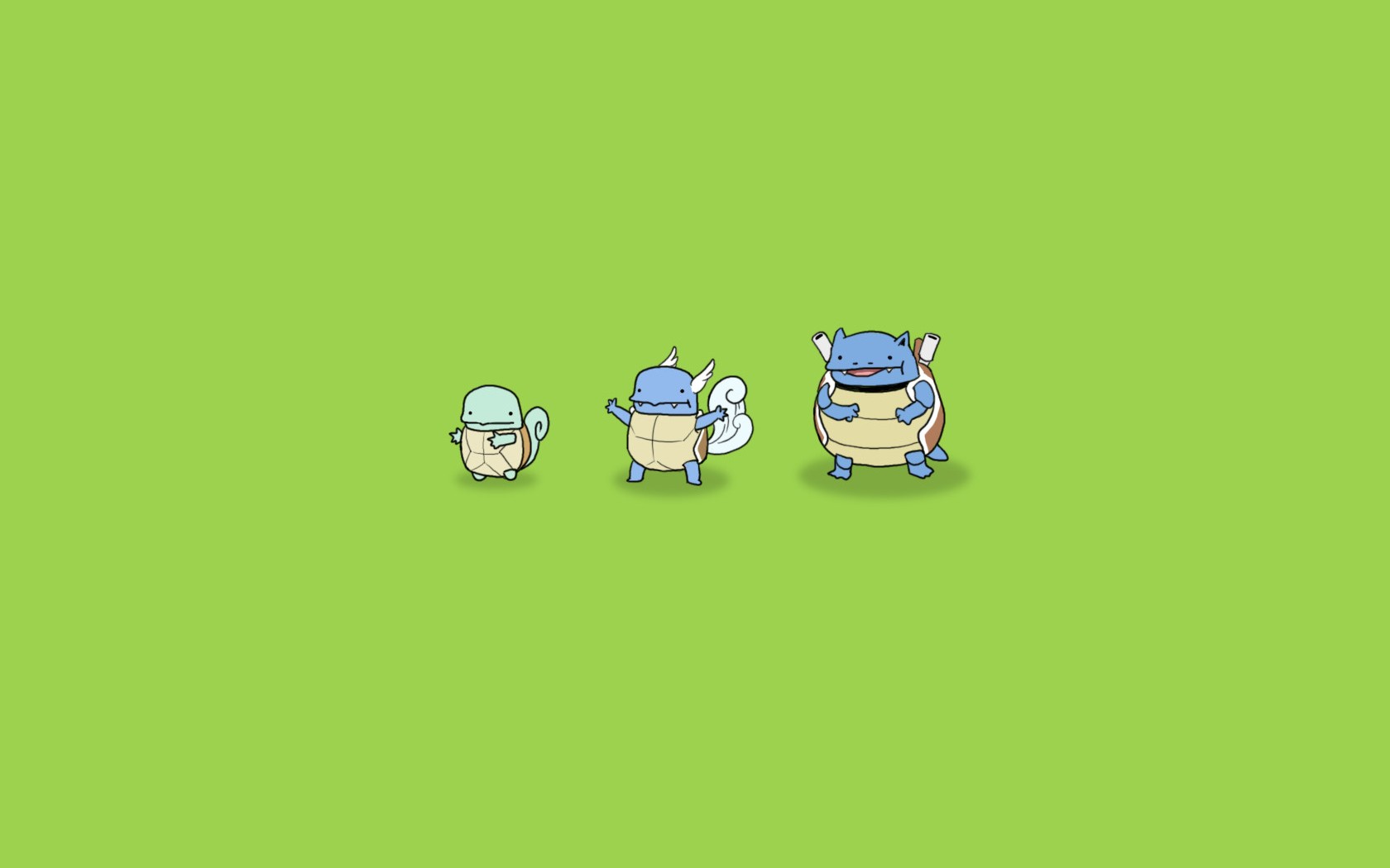 Squirtle, Wartortle, and Blastoise evolution line HD Wallpaper