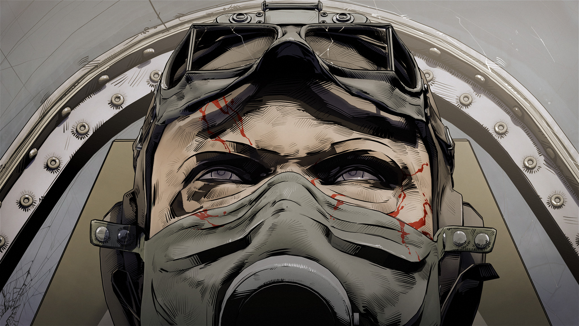 Pilot in a cockpit wearing a mask and goggles HD Wallpaper