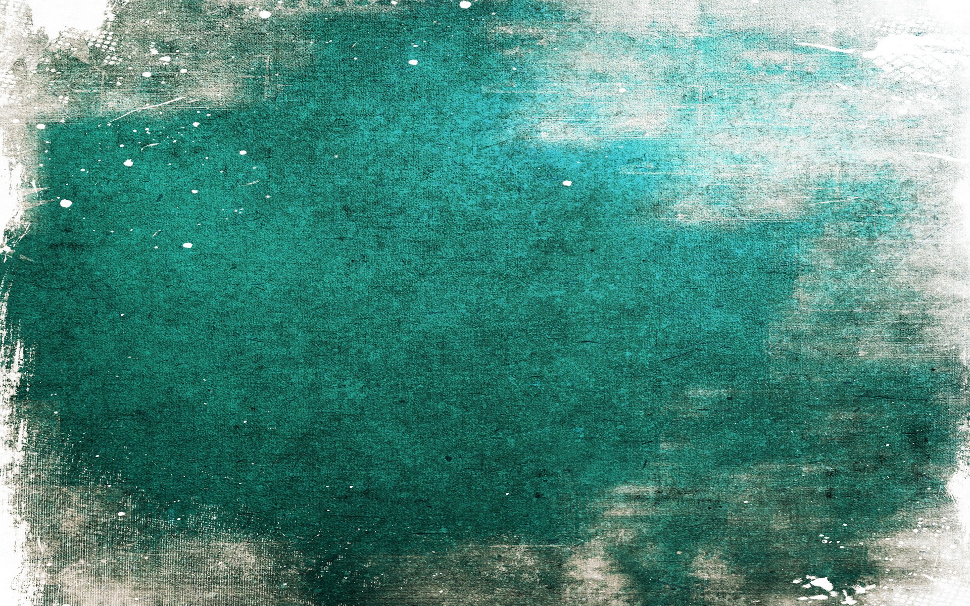 Teal and white grunge texture with paint splatters HD Wallpaper