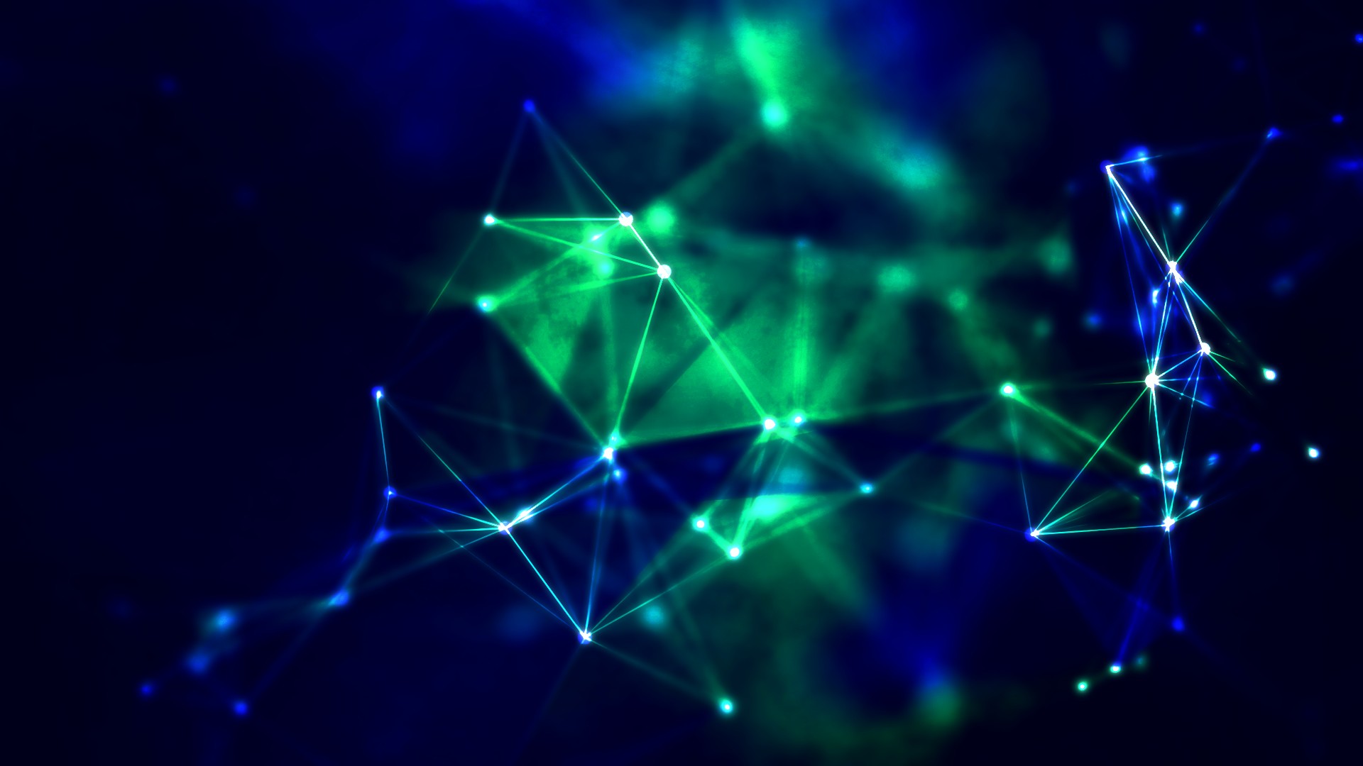 Abstract digital art with glowing lines and nodes HD Wallpaper