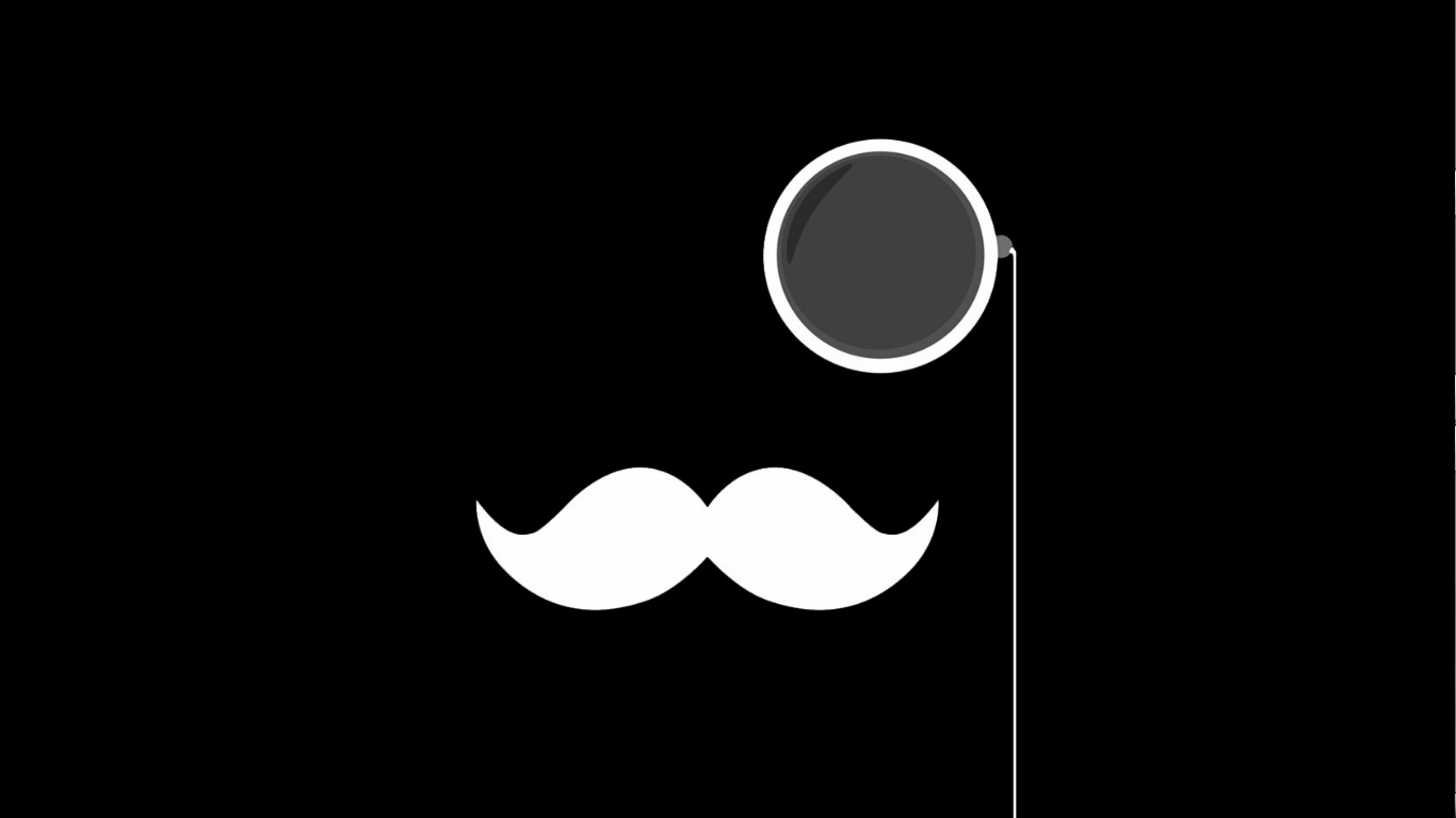 Minimalist mustache and monocle HD Wallpaper