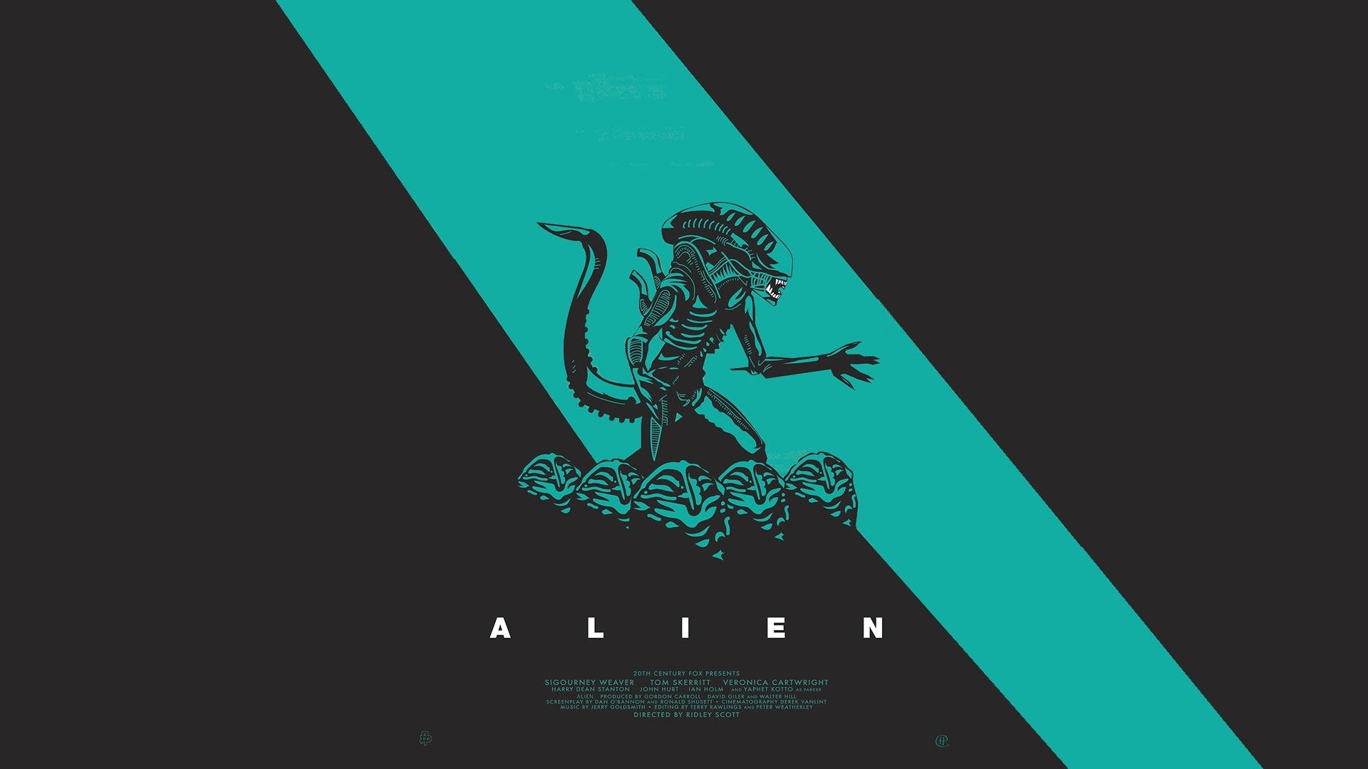 Alien Movie Poster with Xenomorph HD Wallpaper