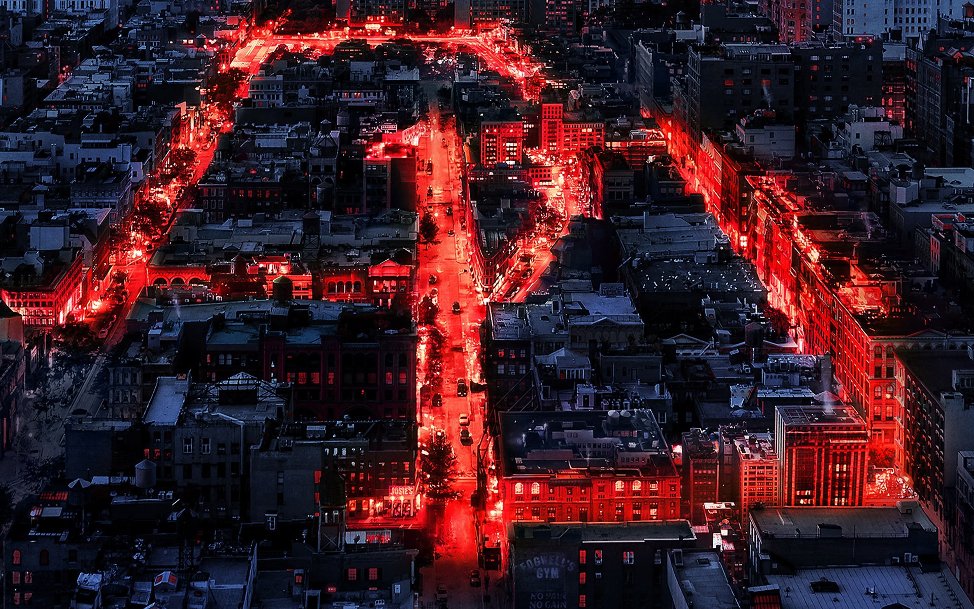 Daredevil Cityscape at Night HD Wallpaper