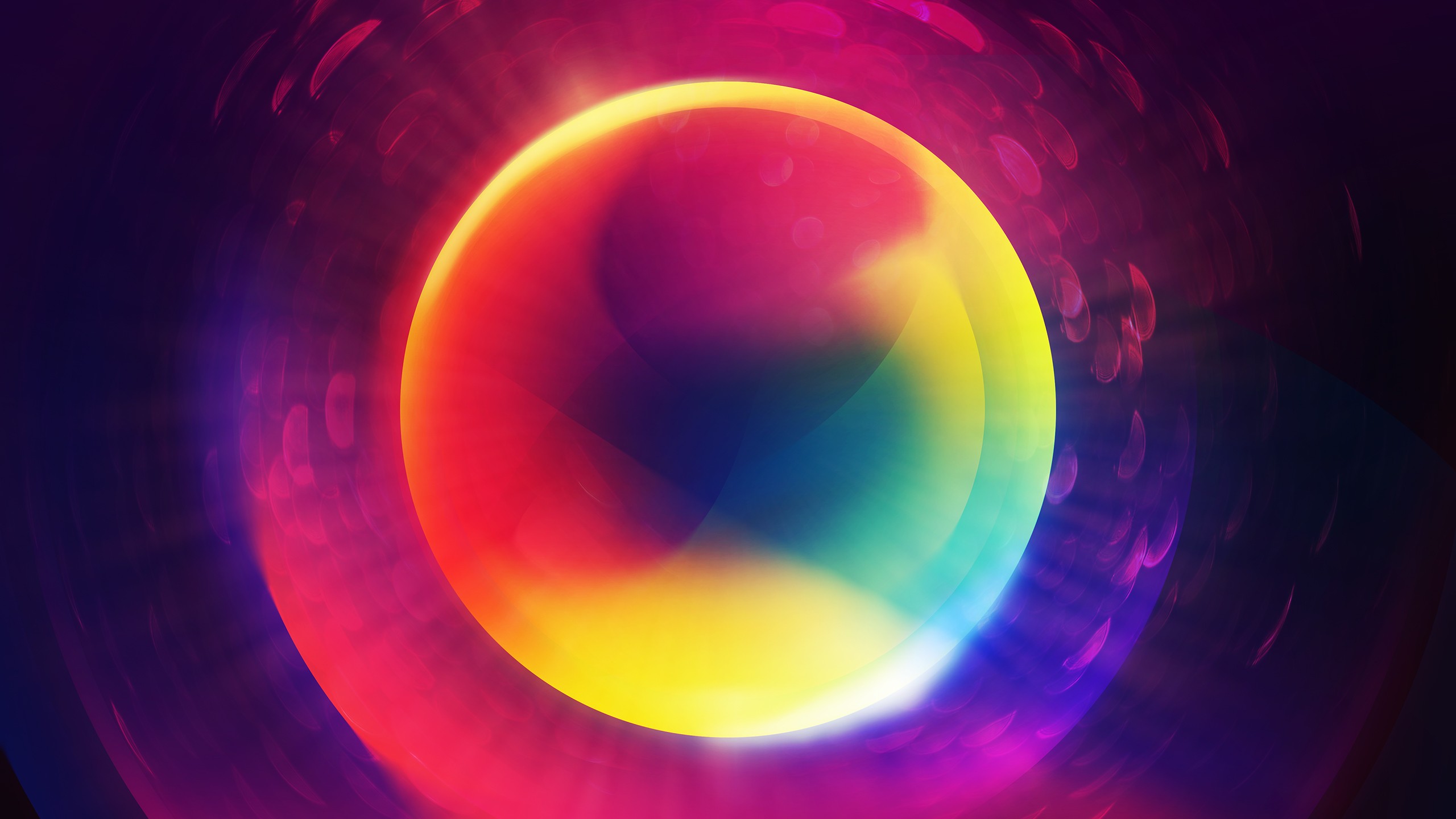 Abstract colorful sphere with bokeh lights HD Wallpaper