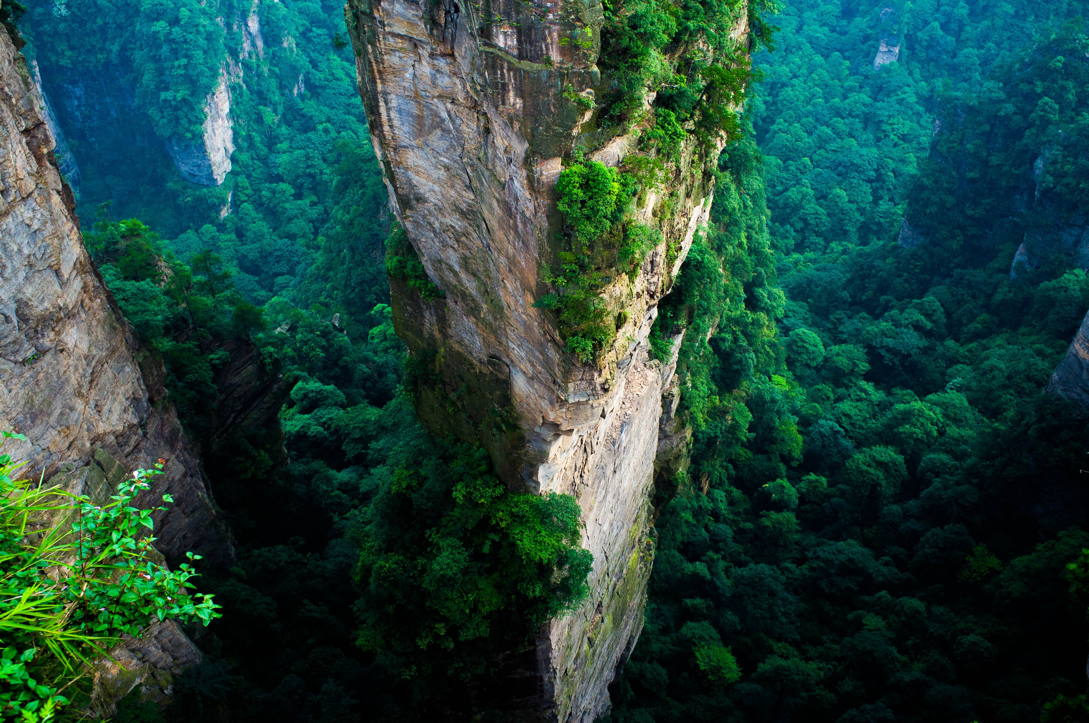 Aerial view of Zhangjiajie National Forest Park in China HD Wallpaper
